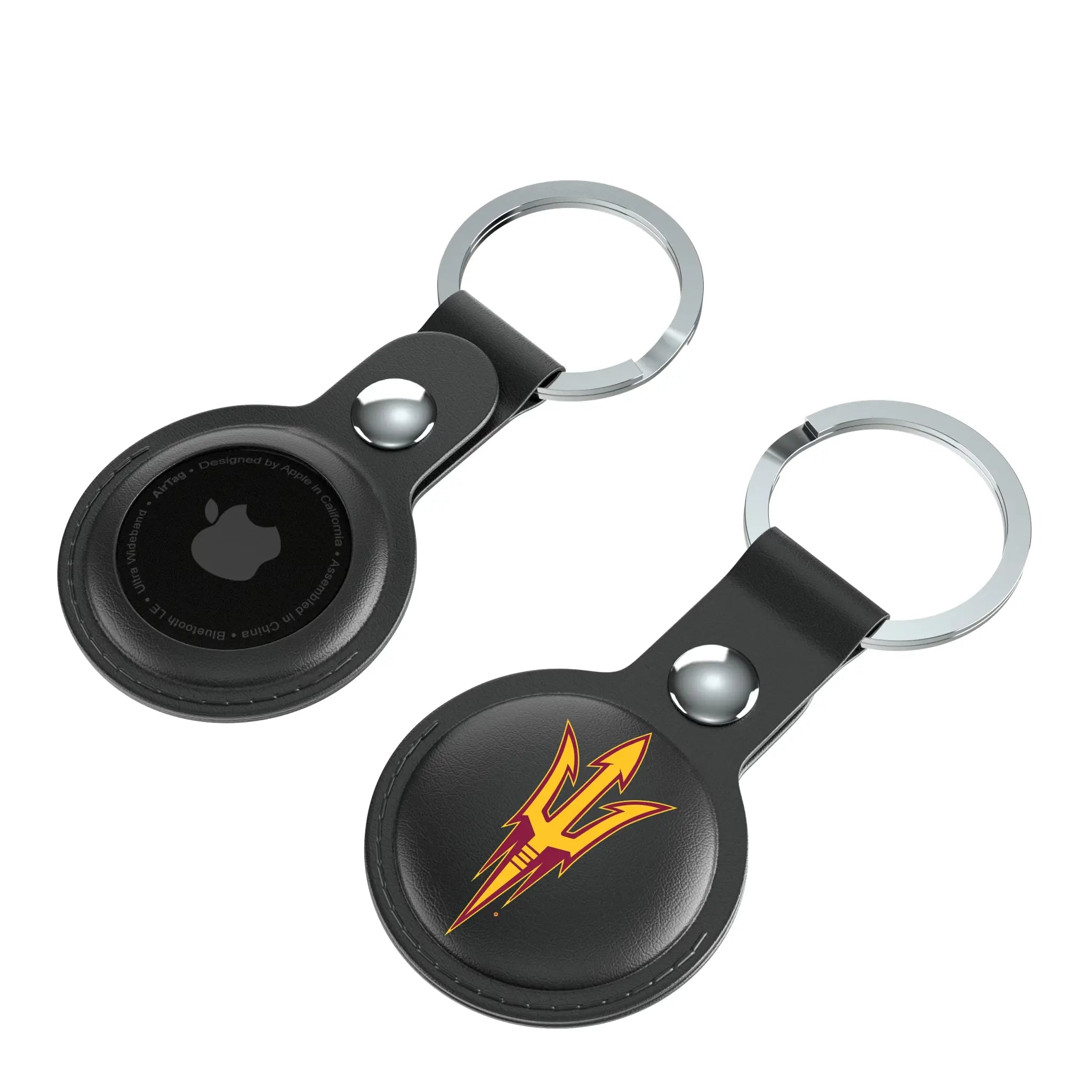 Arizona State University Sun Devils Insignia AirTag Black Airtag Holder 2-Pack - Isometric View