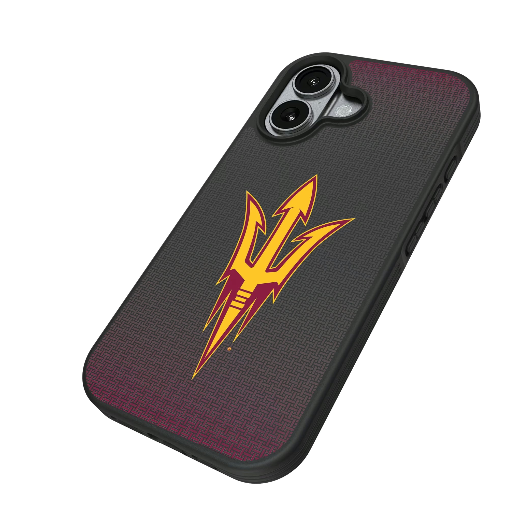 Arizona State University Sun Devils Linen iPhone Bump Phone Case for Apple iPhone - Isometric View#Device_iPhone 17