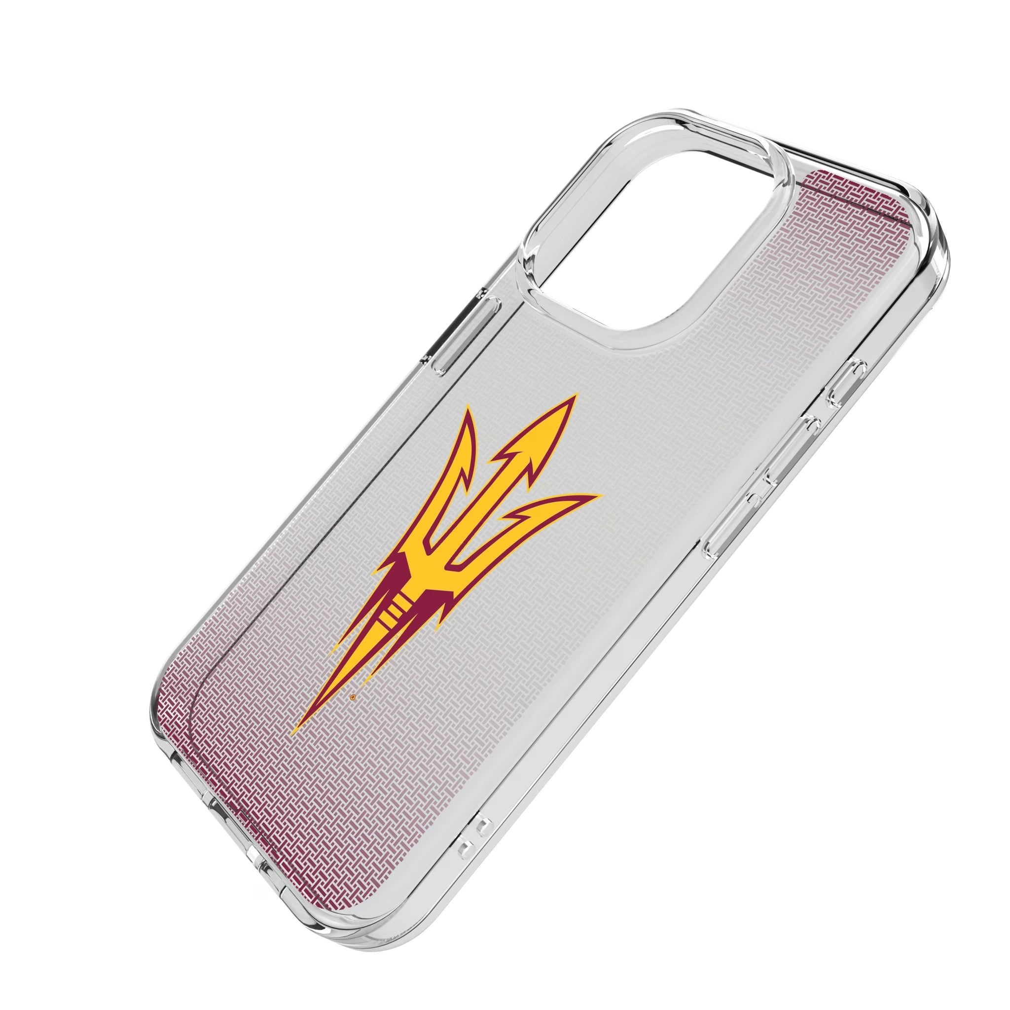 Arizona State University Sun Devils Linen iPhone Clear Phone Case for Apple iPhone - Isometric View