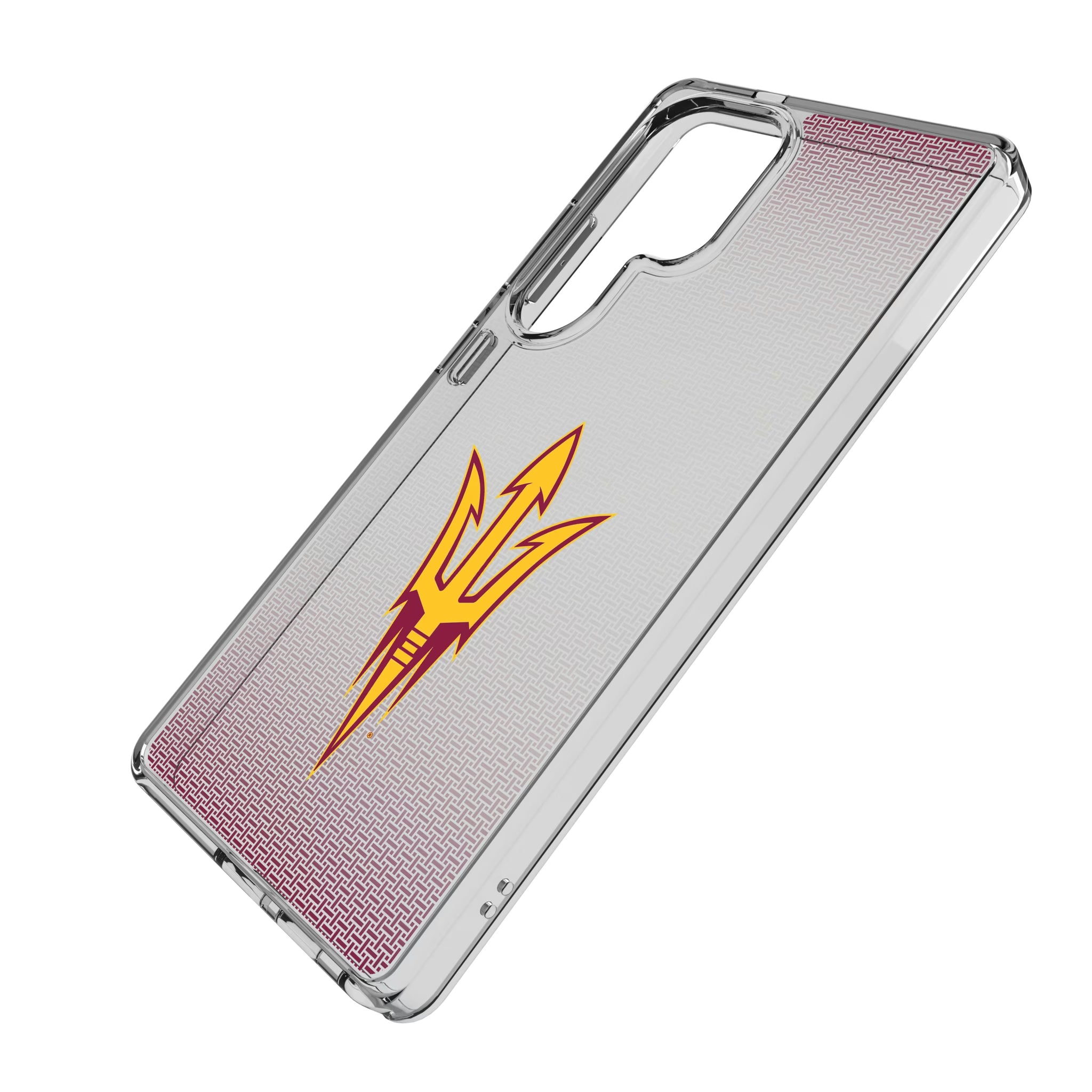 Arizona State University Sun Devils Linen Galaxy Clear Phone Case for Samsung Galaxy - Isometric View