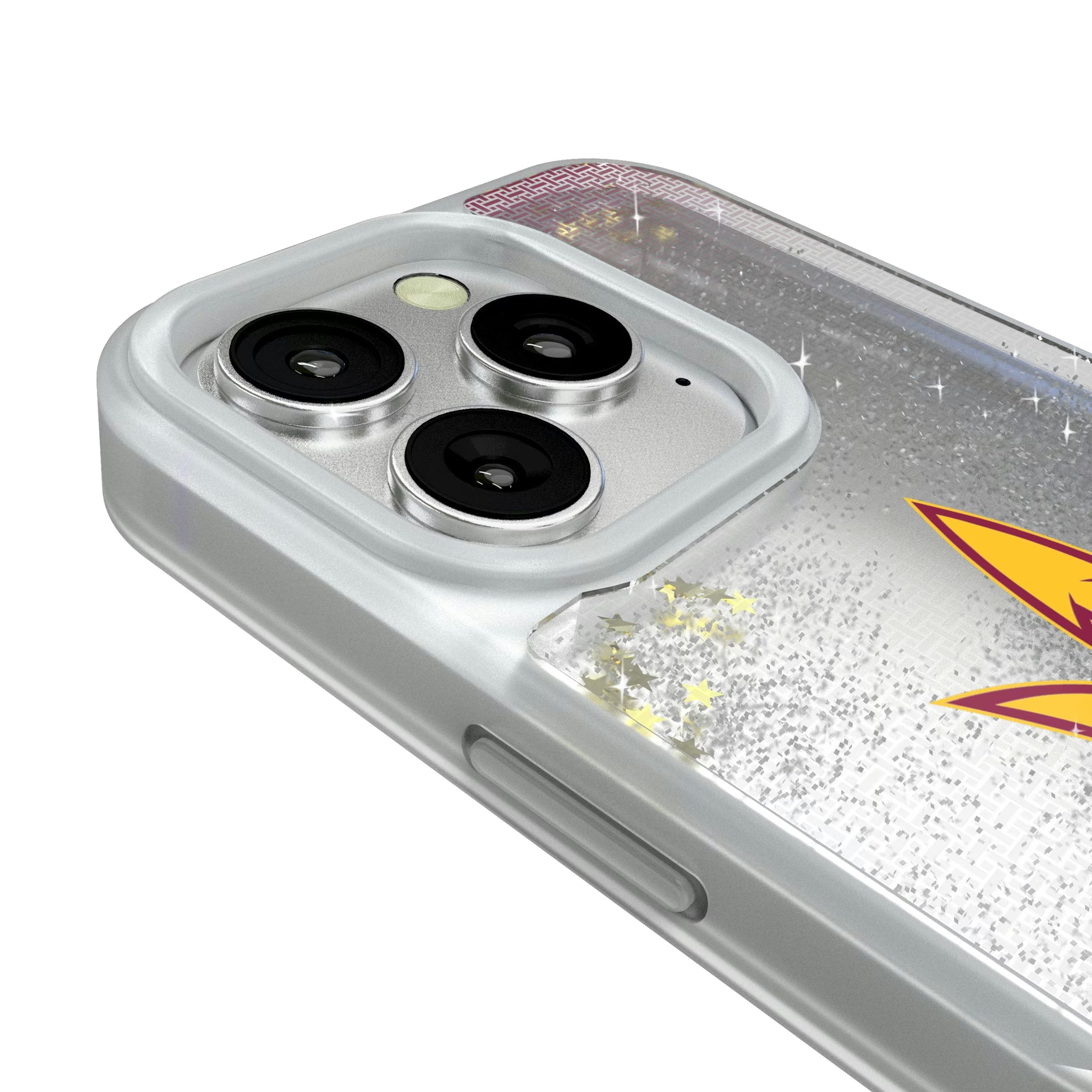 Arizona State University Sun Devils Linen iPhone Glitter Phone Case for Apple iPhone - Detail#Device_iPhone 16 Pro