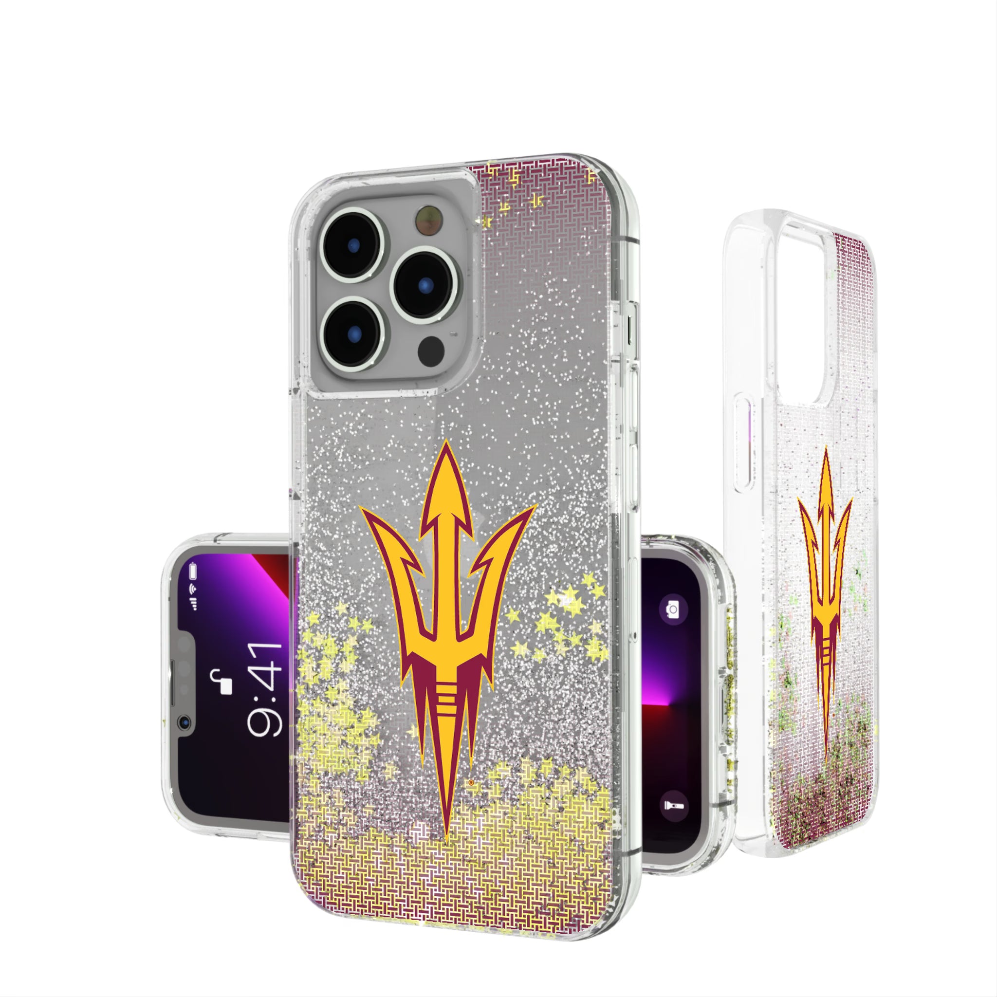 Arizona State University Sun Devils Linen iPhone Glitter Phone Case for Apple iPhone
