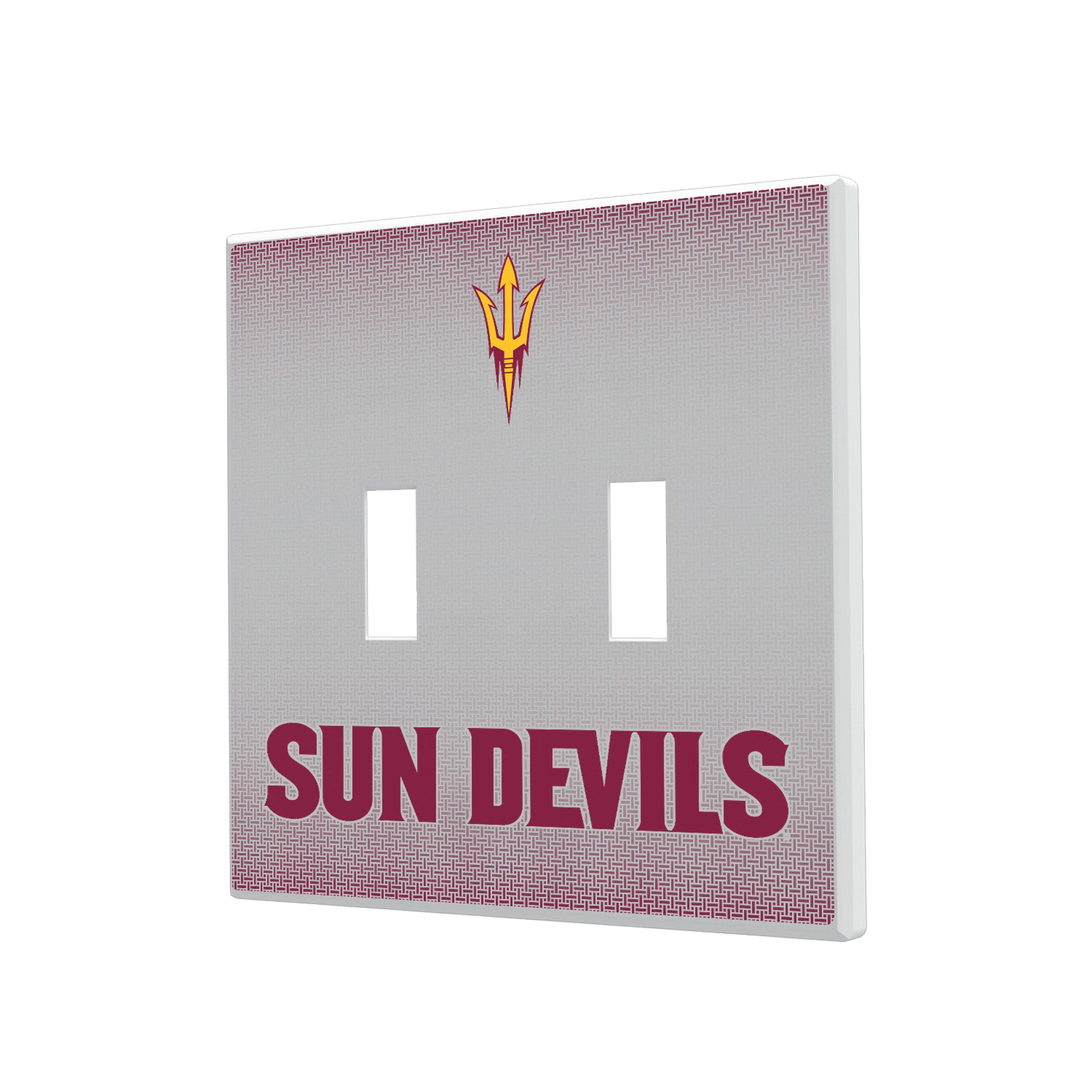 Arizona State University Sun Devils Linen Hidden-Screw Light Switch Plate#Style_Double Toggle