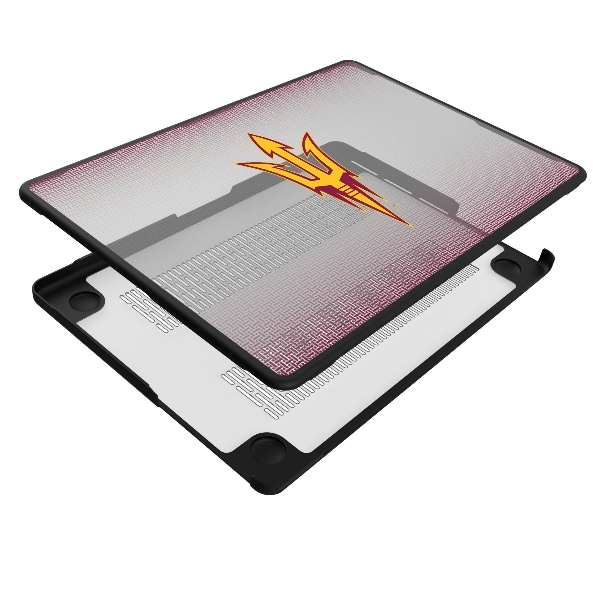 Arizona State University Sun Devils Linen MacBook Laptop Case for Apple MacBook - Isometric View#Device_MacBook Pro (14-inch, 2021) / MacBook Pro (14-inch, 2023) / MacBook Pro (14-inch, 2024)