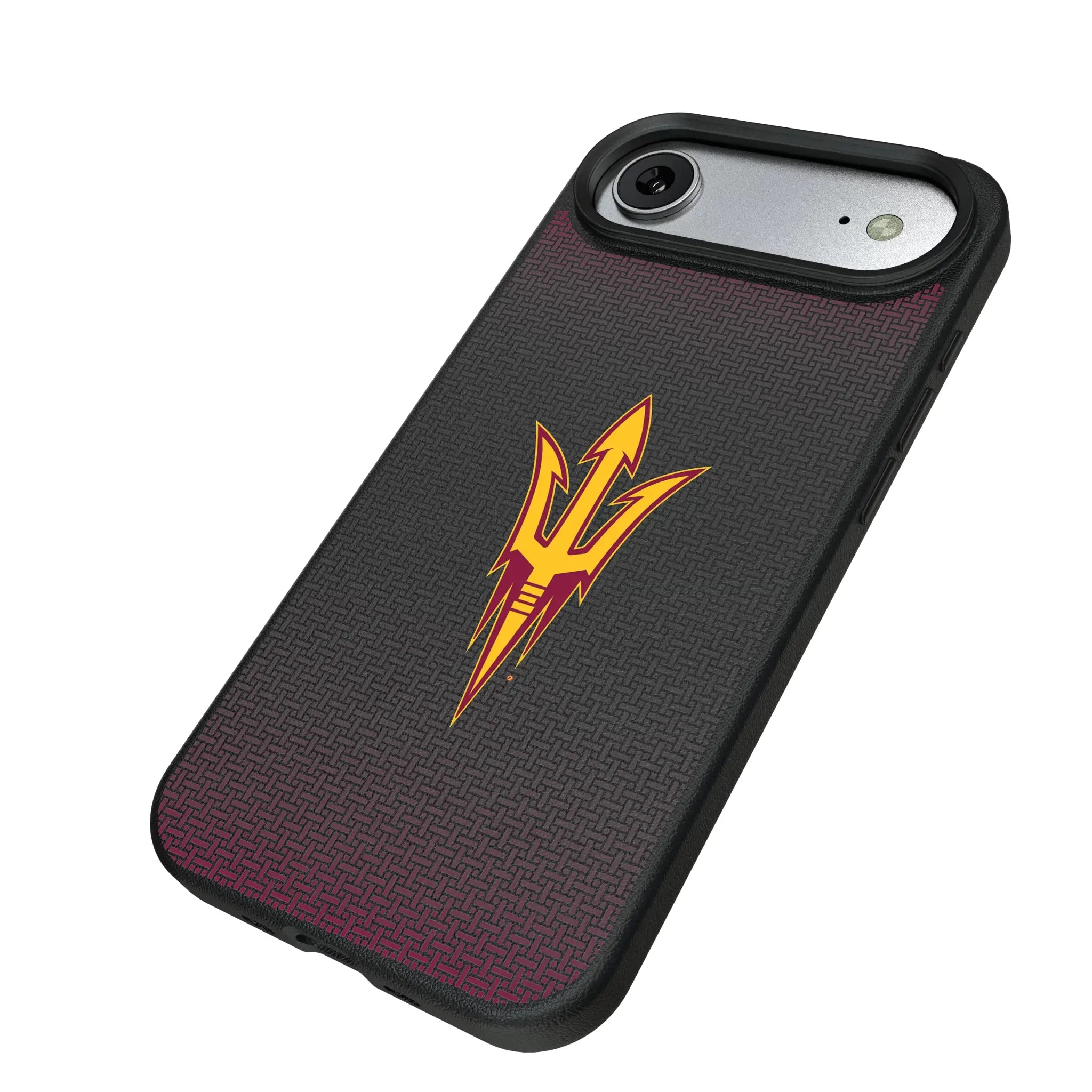 Arizona State University Sun Devils Linen iPhone MagSafe Compatible Phone Case for Apple iPhone - Isometric View#Device_iPhone Air