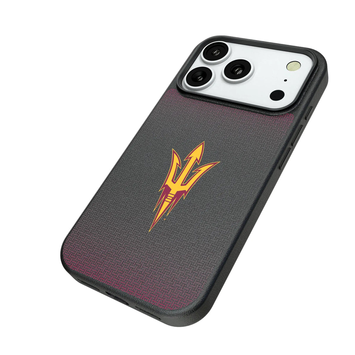 Arizona State University Sun Devils Linen iPhone MagSafe Compatible Phone Case for Apple iPhone - Isometric View#Device_iPhone 18 Pro