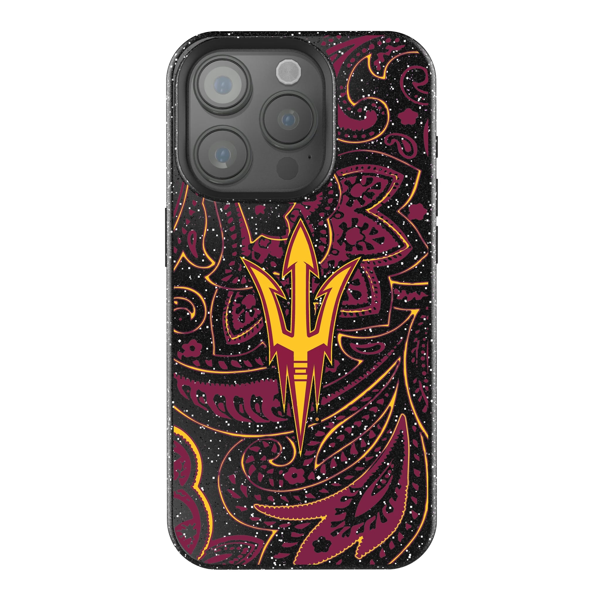 Arizona State University Sun Devils Paisley iPhone Bling Phone Case for Apple iPhone