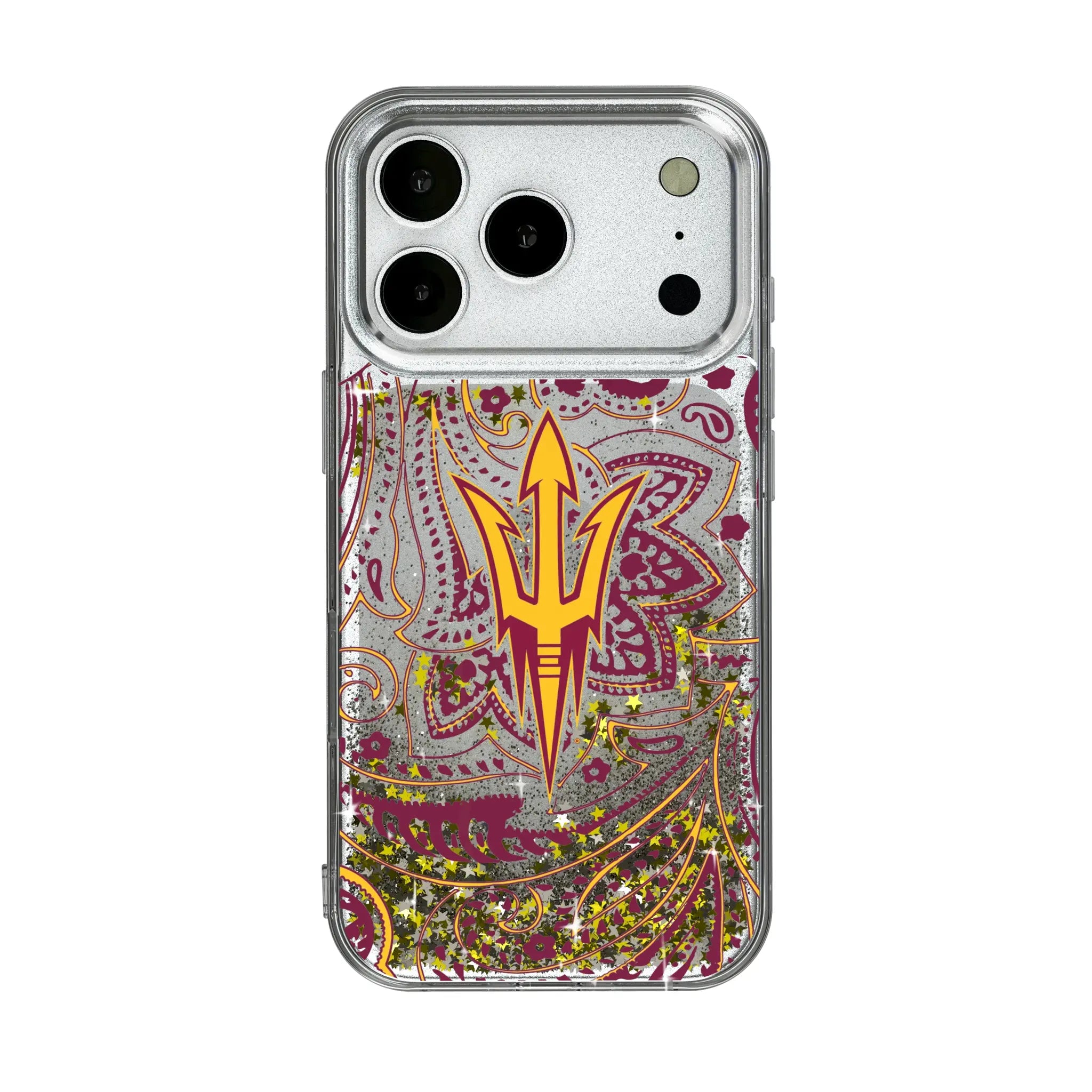 Arizona State University Sun Devils Paisley iPhone Glitter Phone Case for Apple iPhone