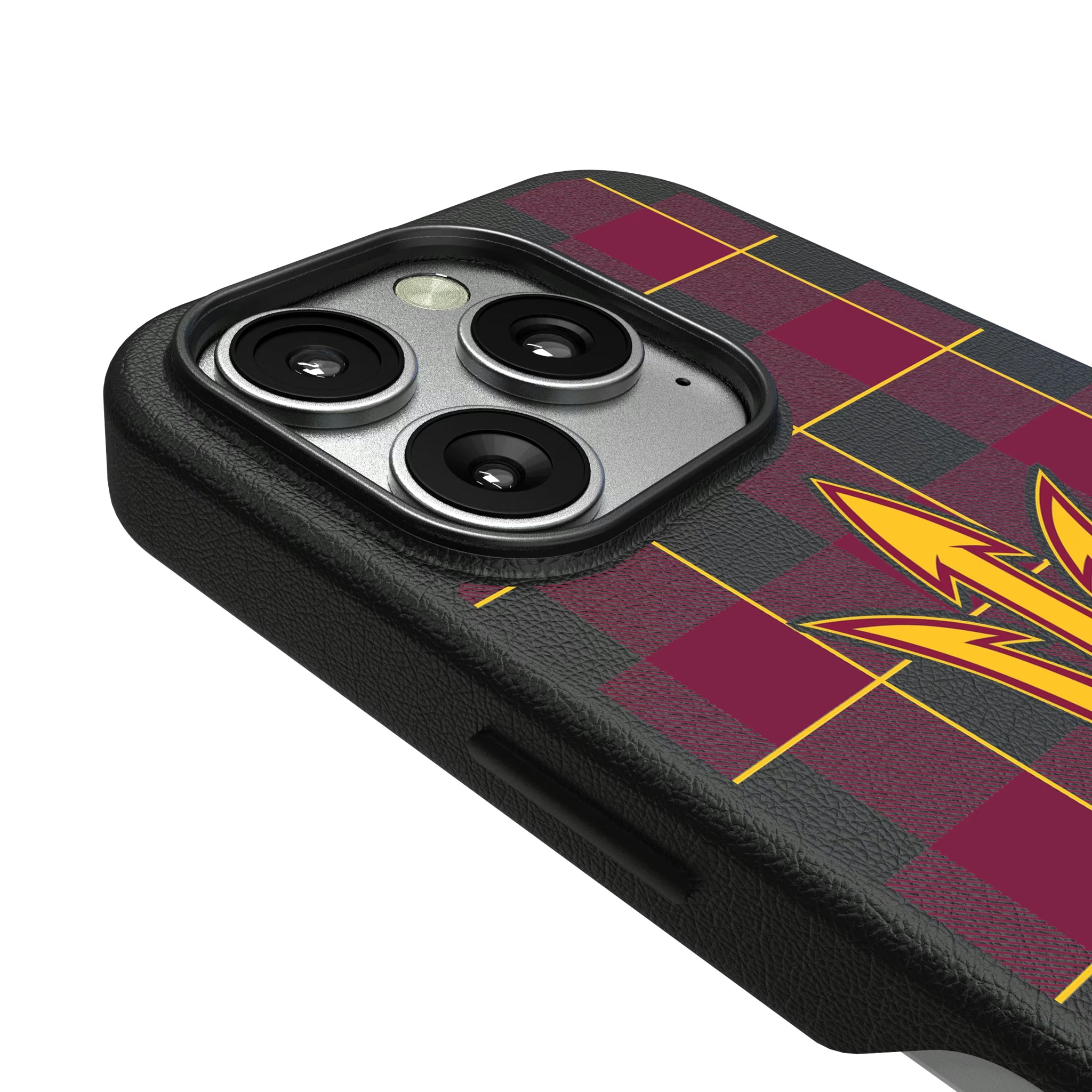 Arizona State University Sun Devils Plaid iPhone MagSafe Compatible Phone Case for Apple iPhone - Detail