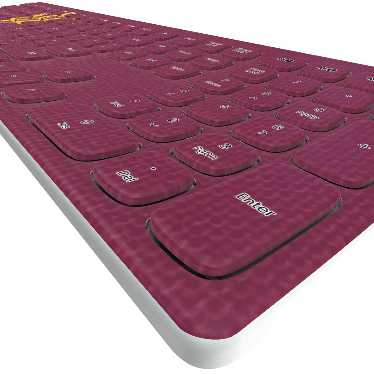 Arizona State University Sun Devils Solid KKB605 Curved Wireless Keyboard - Detail
