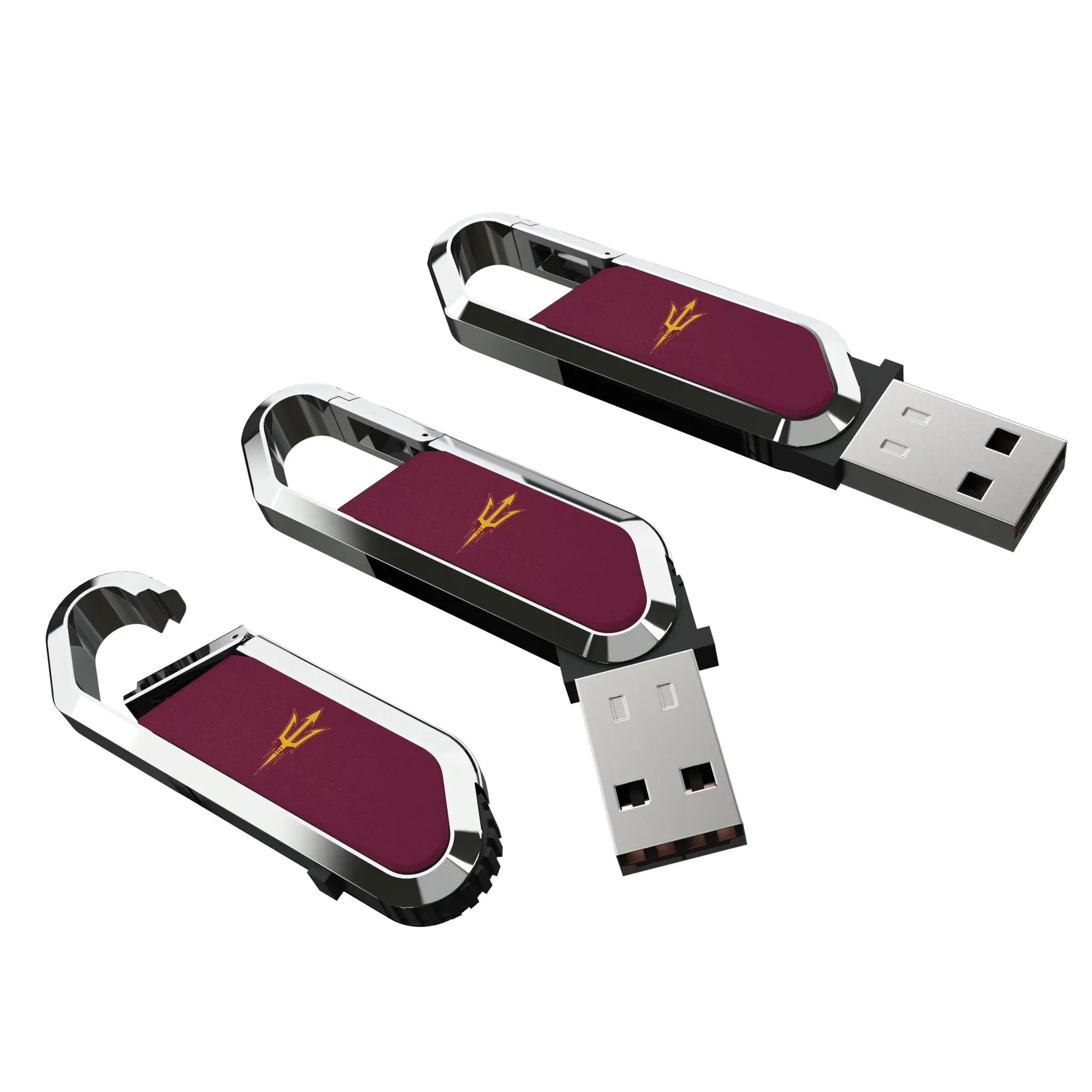 Arizona State University Sun Devils Solid USB 64GB Clip Style Flash Drive