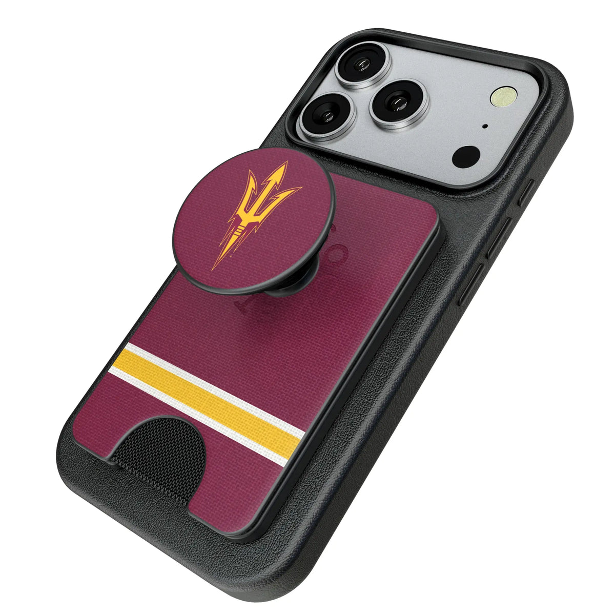 Arizona State University Sun Devils Stripe Popsockets Wallet Magnetic - Isometric View