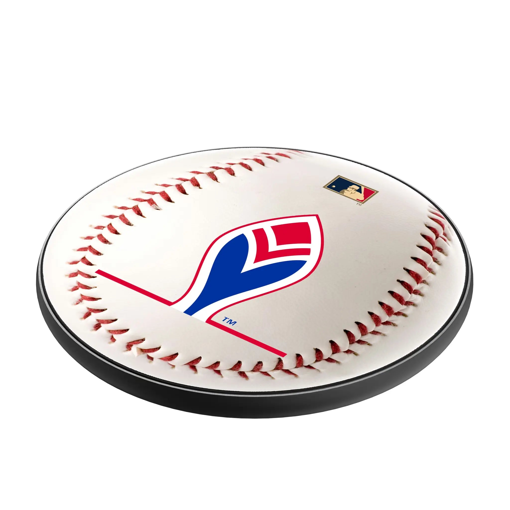 Atlanta Braves 1972-1975 - Cooperstown Collection Baseball 15-Watt Wireless Charger - Isometric View