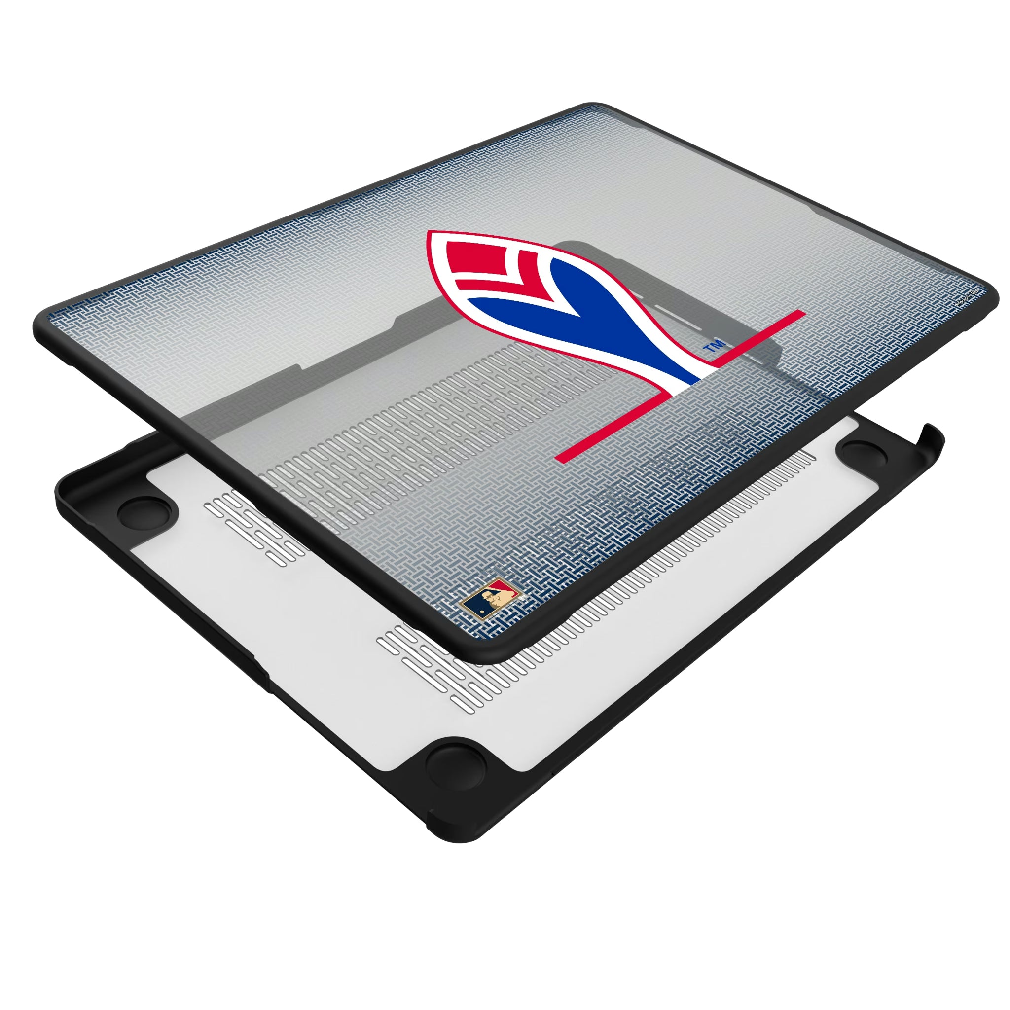 Atlanta Braves 1972-1975 - Cooperstown Collection Linen MacBook Laptop Case for Apple MacBook - Isometric View#Device_MacBook Pro (14-inch, 2021) / MacBook Pro (14-inch, 2023) / MacBook Pro (14-inch, 2024)