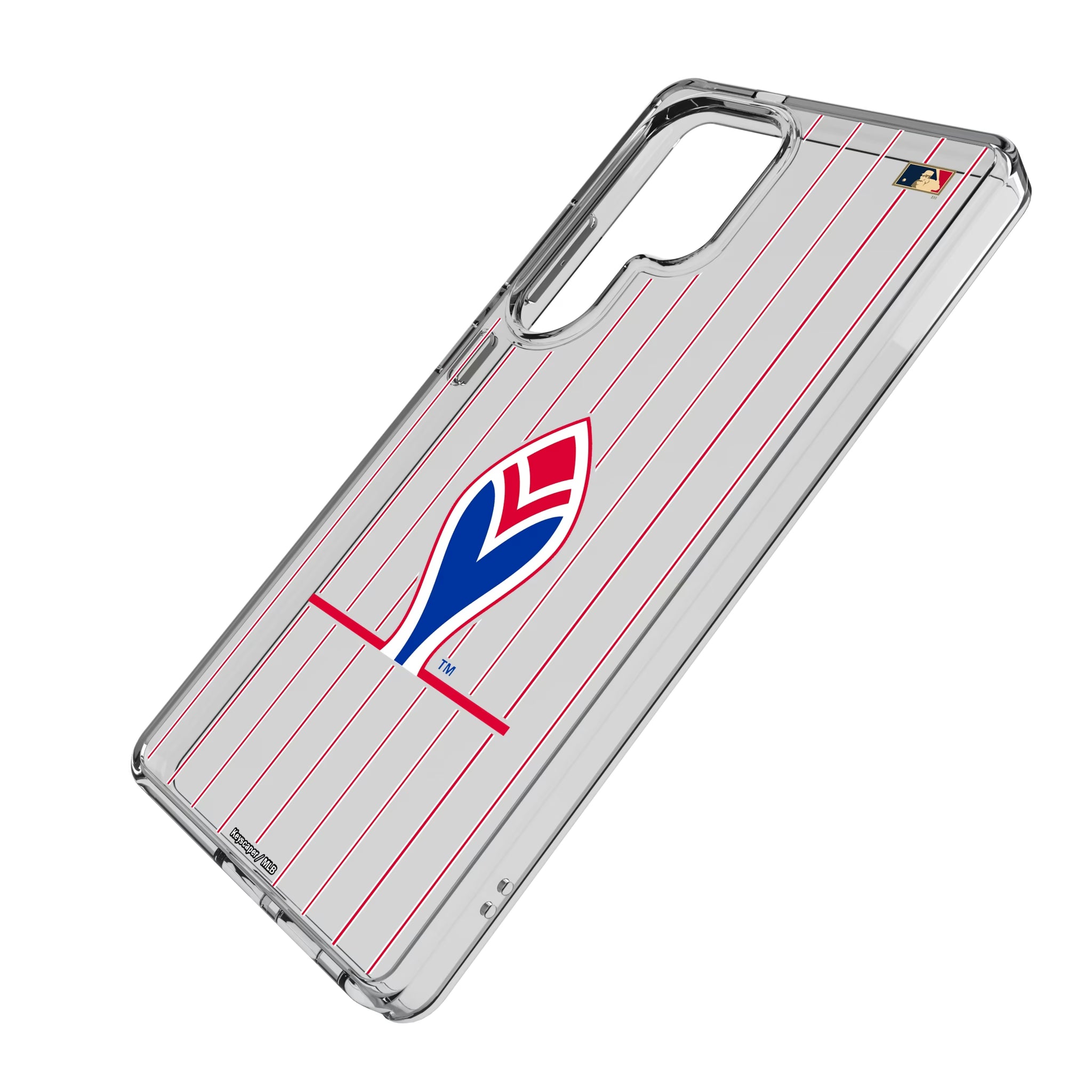 Atlanta Braves 1972-1975 - Cooperstown Collection Pinstripe Galaxy Clear Phone Case for Samsung Galaxy - Isometric View