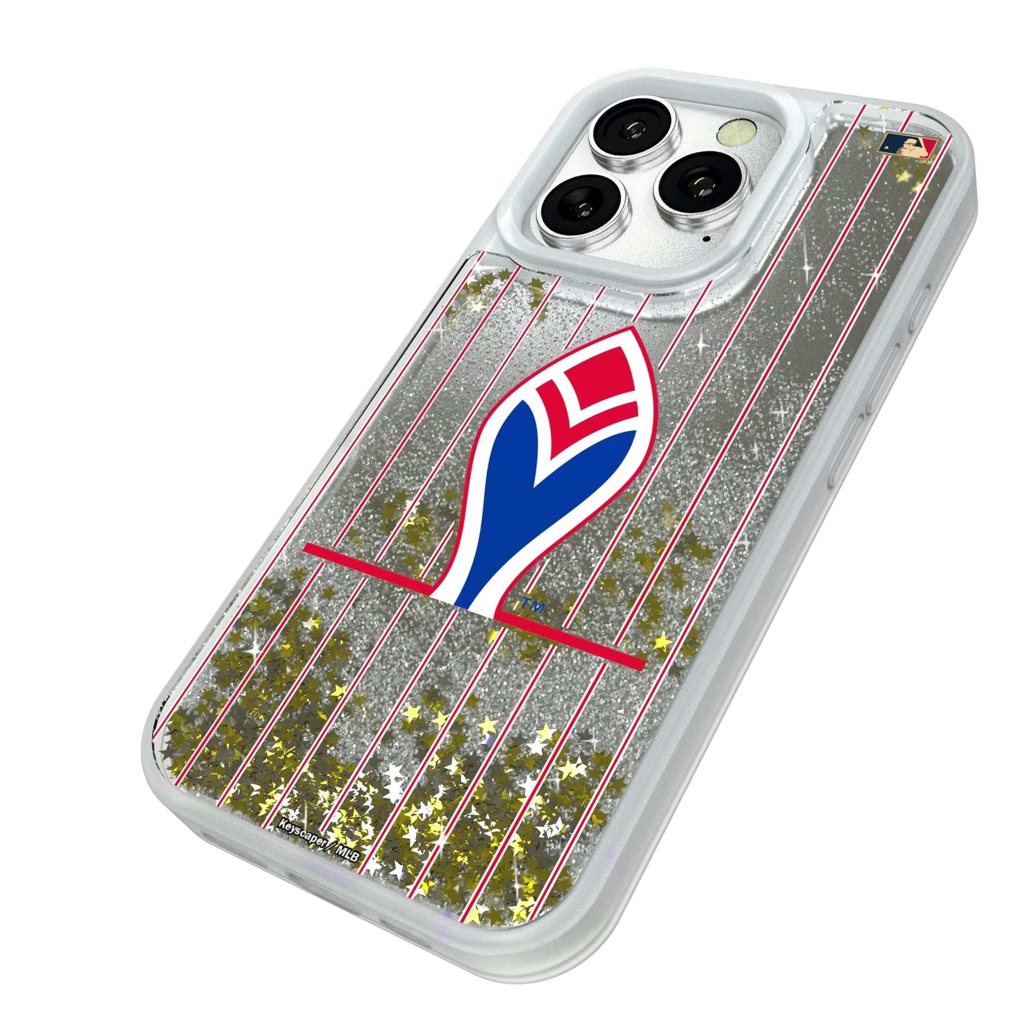 Atlanta Braves 1972-1975 - Cooperstown Collection Pinstripe iPhone Glitter Phone Case for Apple iPhone - Isometric View#Device_iPhone 16 Pro