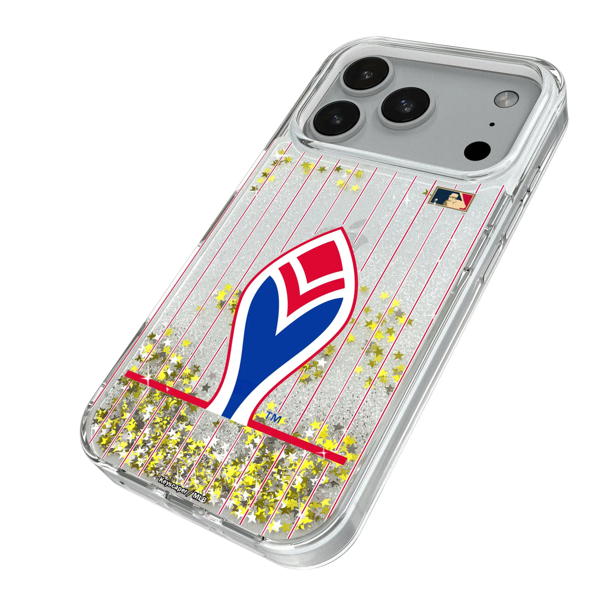 Atlanta Braves 1972-1975 - Cooperstown Collection Pinstripe iPhone Glitter Phone Case for Apple iPhone - Isometric View#Device_iPhone 18 Pro