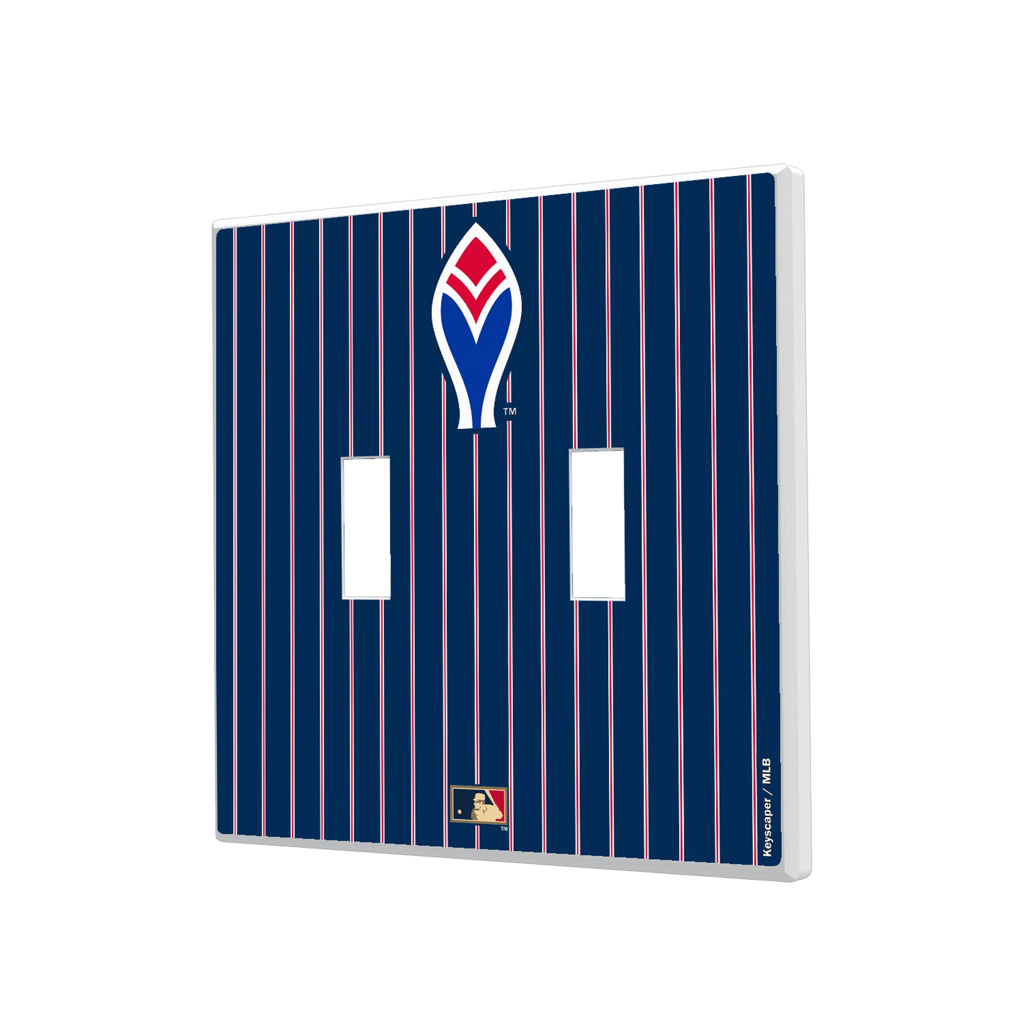 Atlanta Braves 1972-1975 - Cooperstown Collection Pinstripe Hidden-Screw Light Switch Plate#Style_Double Toggle
