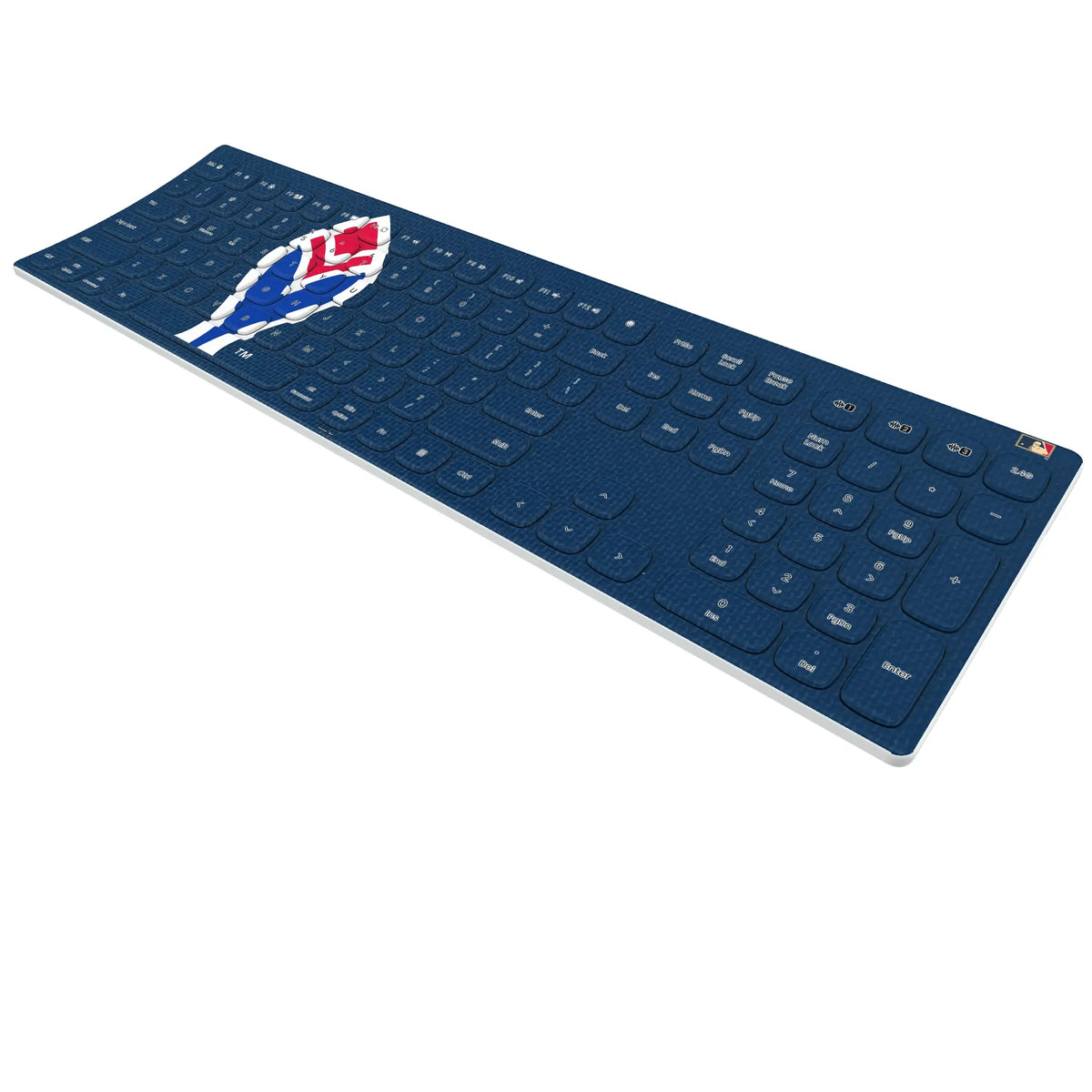 Atlanta Braves 1972-1975 - Cooperstown Collection Solid KKB605 Curved Wireless Keyboard - Isometric View