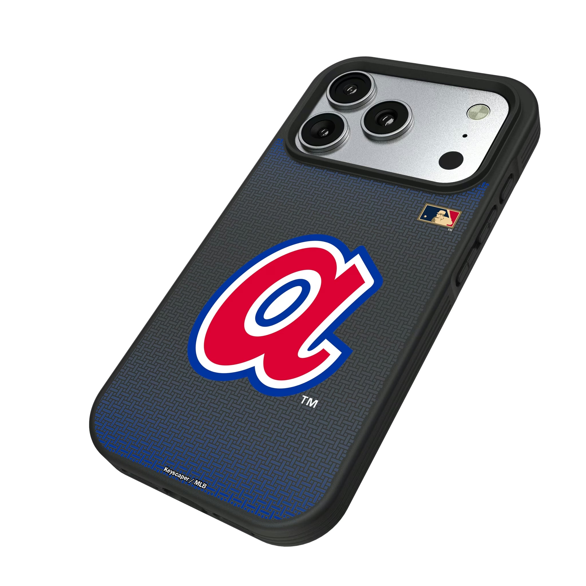 Atlanta Braves 1972-1980 - Cooperstown Collection Linen iPhone Bump Phone Case for Apple iPhone - Isometric View#Device_iPhone 17 Pro