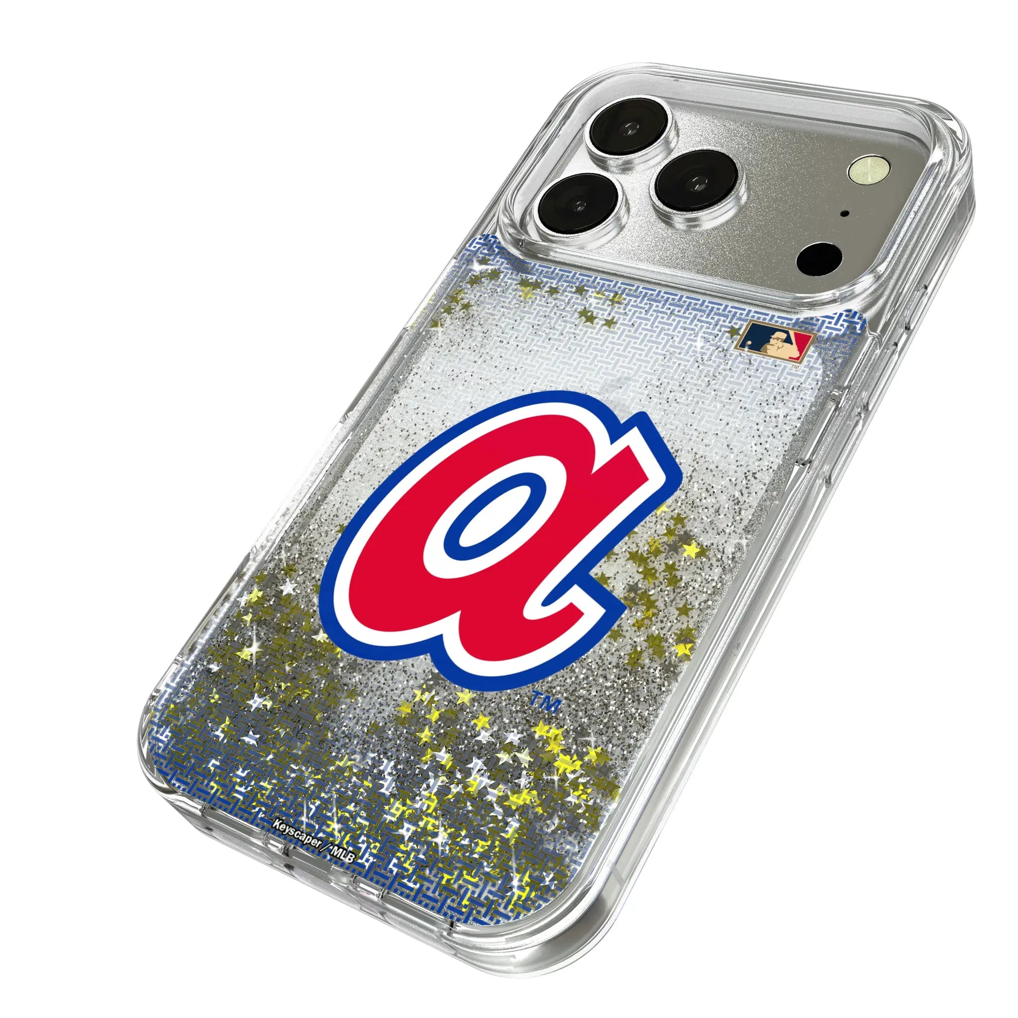Atlanta Braves 1972-1980 - Cooperstown Collection Linen iPhone Glitter Phone Case for Apple iPhone - Isometric View