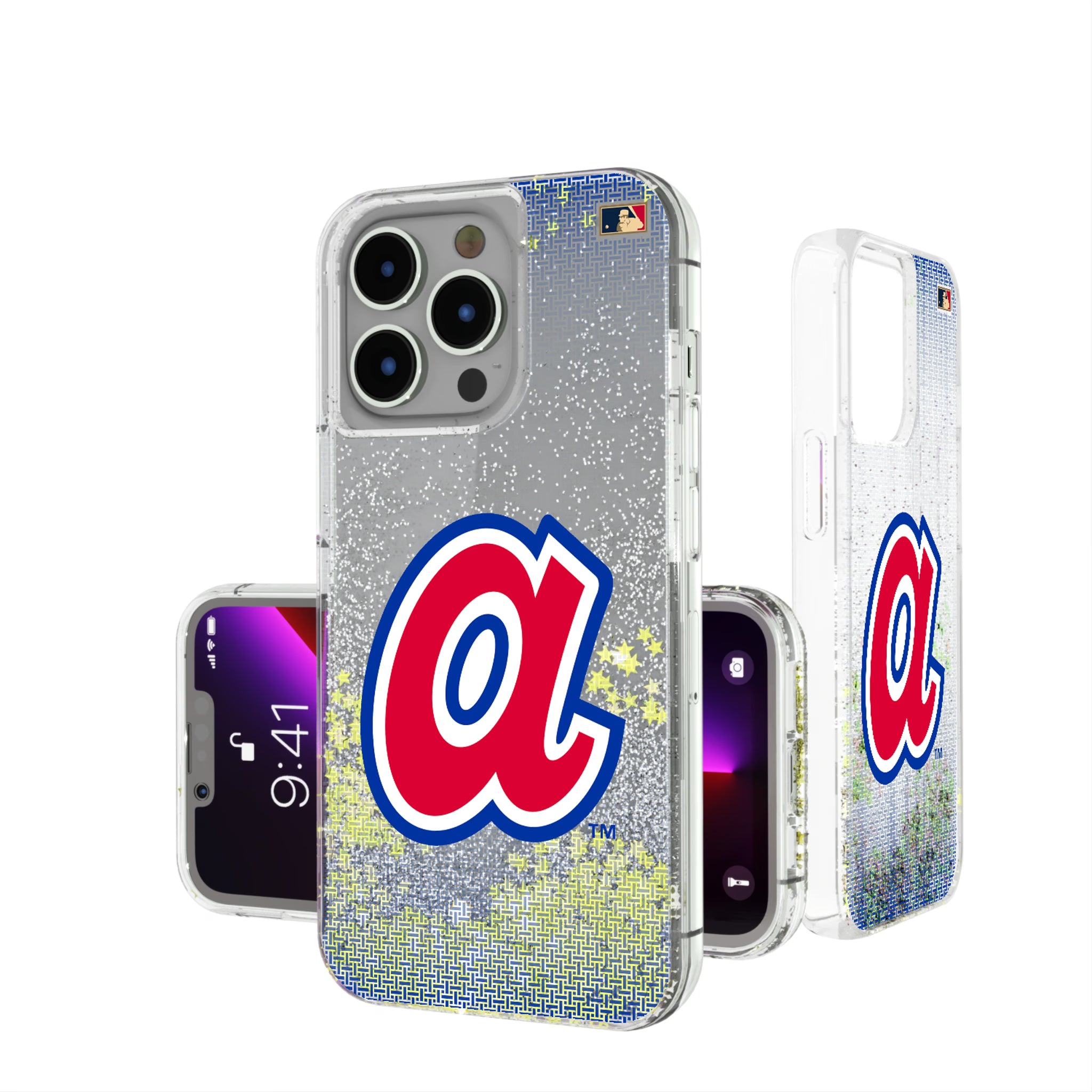 Atlanta Braves 1972-1980 - Cooperstown Collection Linen iPhone Glitter Phone Case for Apple iPhone