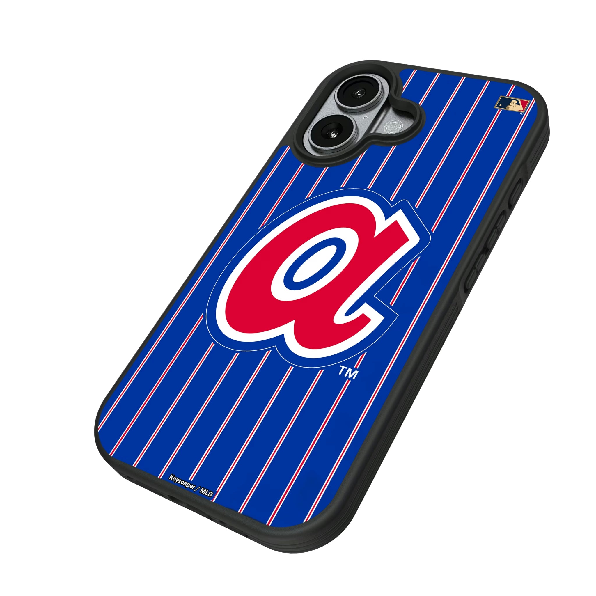 Atlanta Braves 1972-1980 - Cooperstown Collection Pinstripe iPhone Bump Phone Case for Apple iPhone - Isometric View#Device_iPhone 17