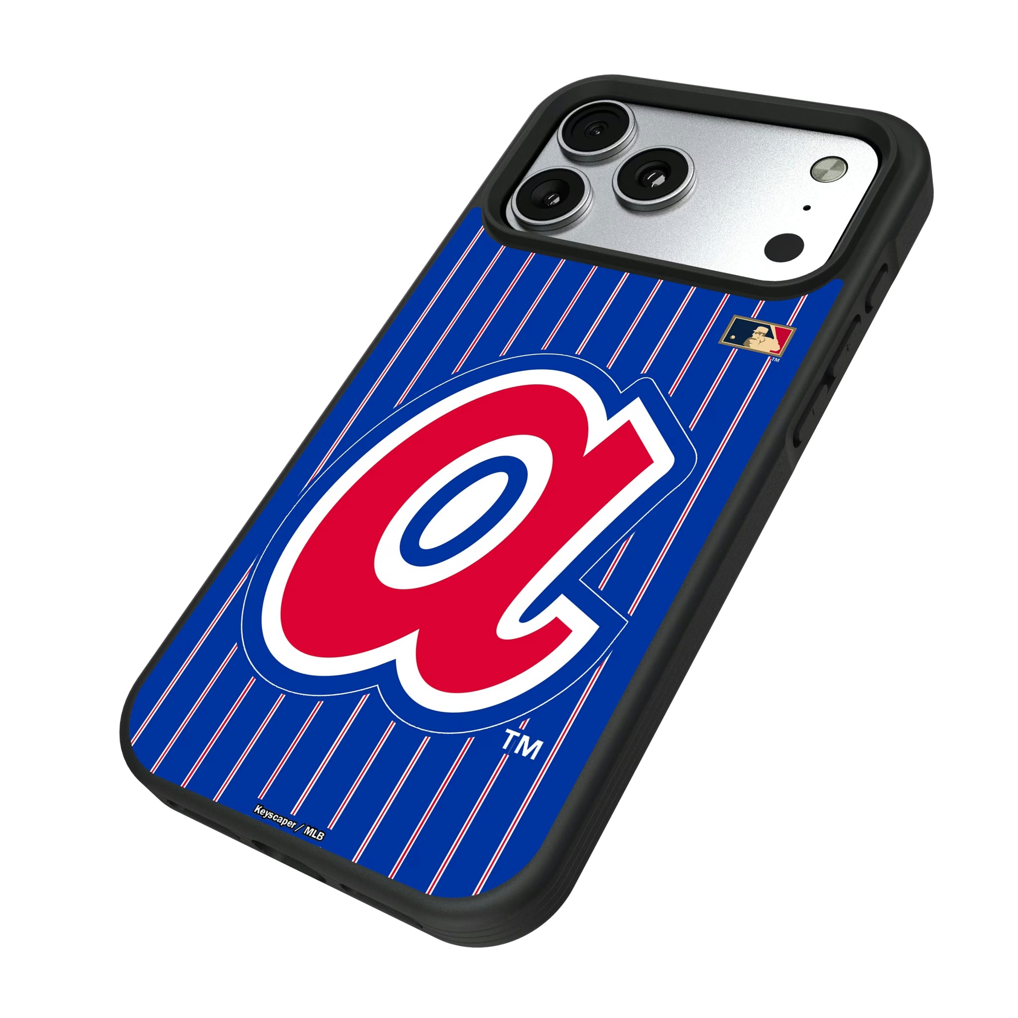 Atlanta Braves 1972-1980 - Cooperstown Collection Pinstripe iPhone Bump Phone Case for Apple iPhone - Isometric View#Device_iPhone 17 Pro Max