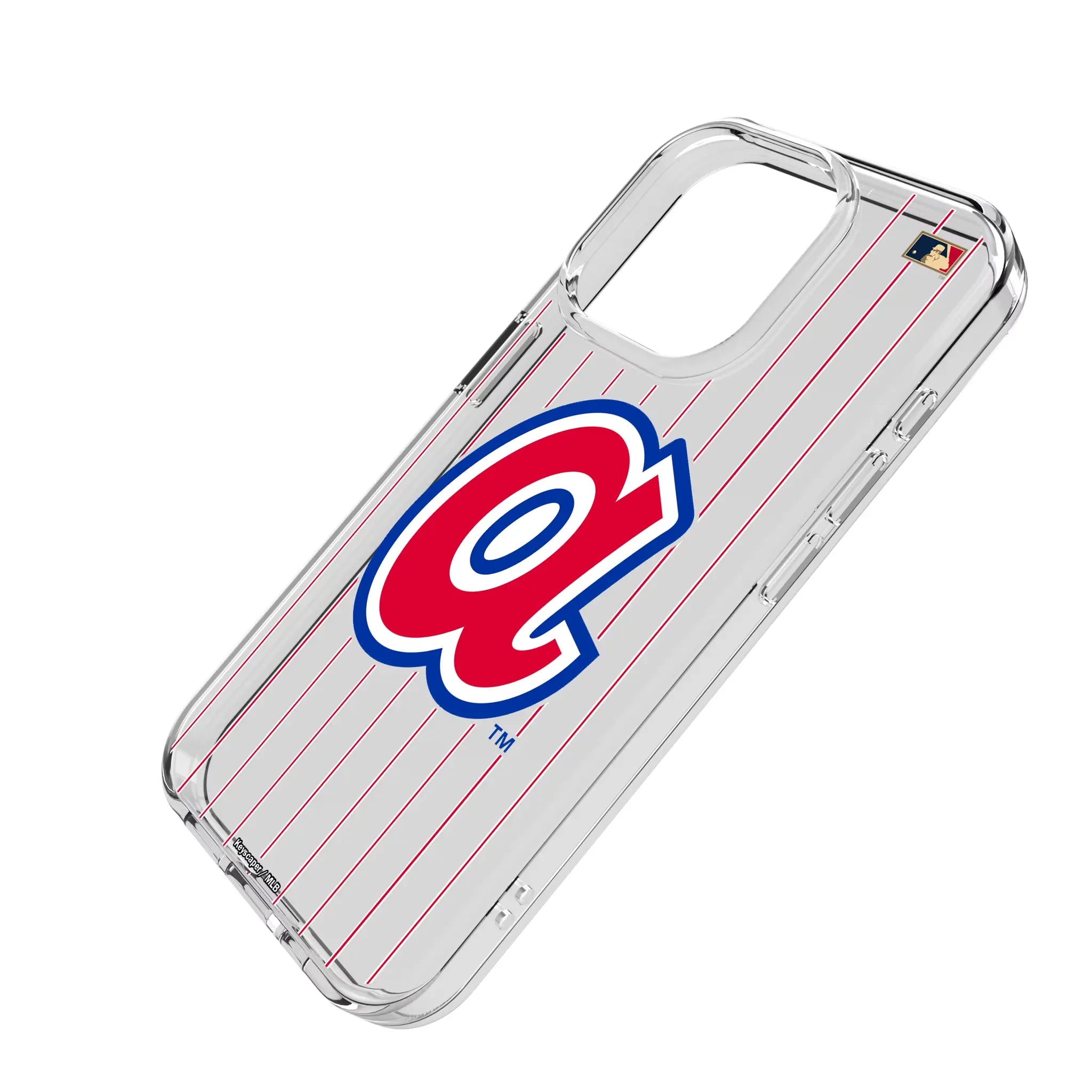 Atlanta Braves 1972-1980 - Cooperstown Collection Pinstripe iPhone Clear Phone Case for Apple iPhone - Isometric View