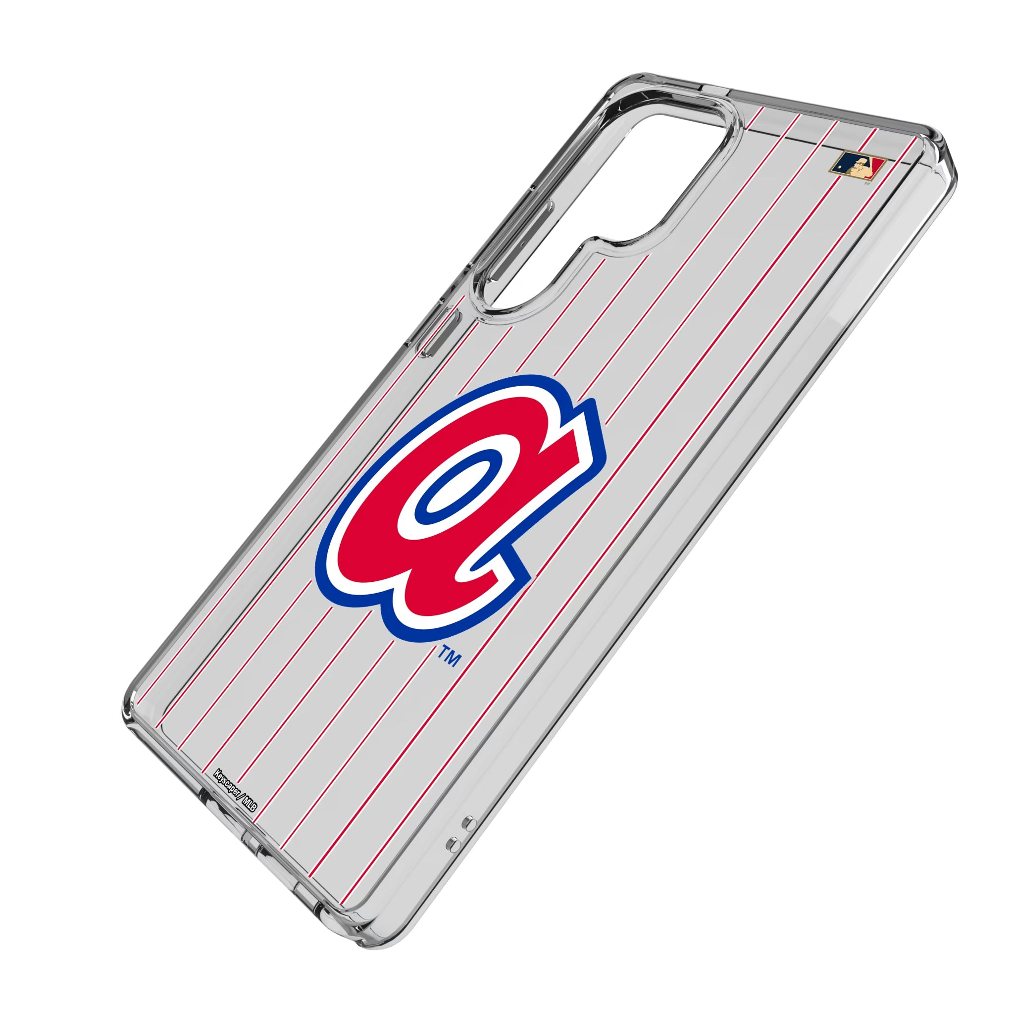Atlanta Braves 1972-1980 - Cooperstown Collection Pinstripe Galaxy Clear Phone Case for Samsung Galaxy - Isometric View