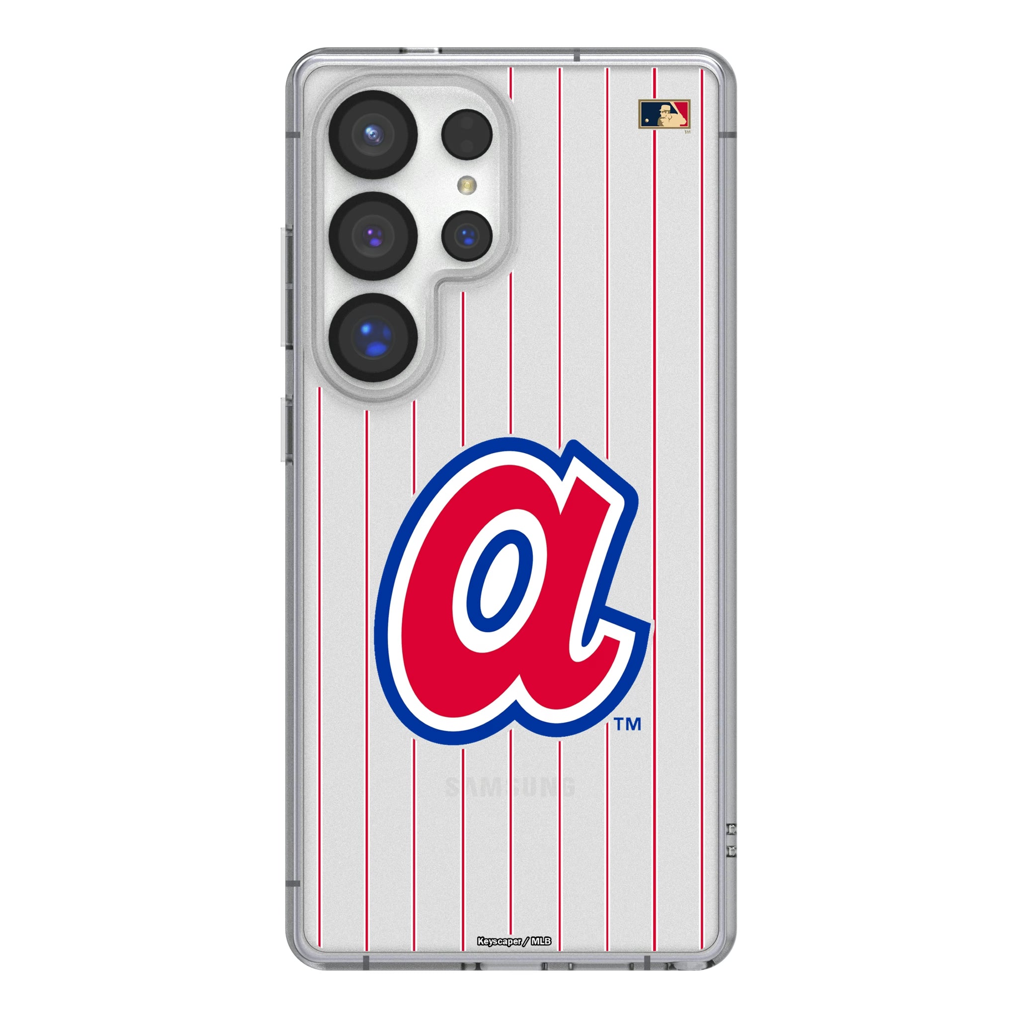 Atlanta Braves 1972-1980 - Cooperstown Collection Pinstripe Galaxy Clear Phone Case for Samsung Galaxy
