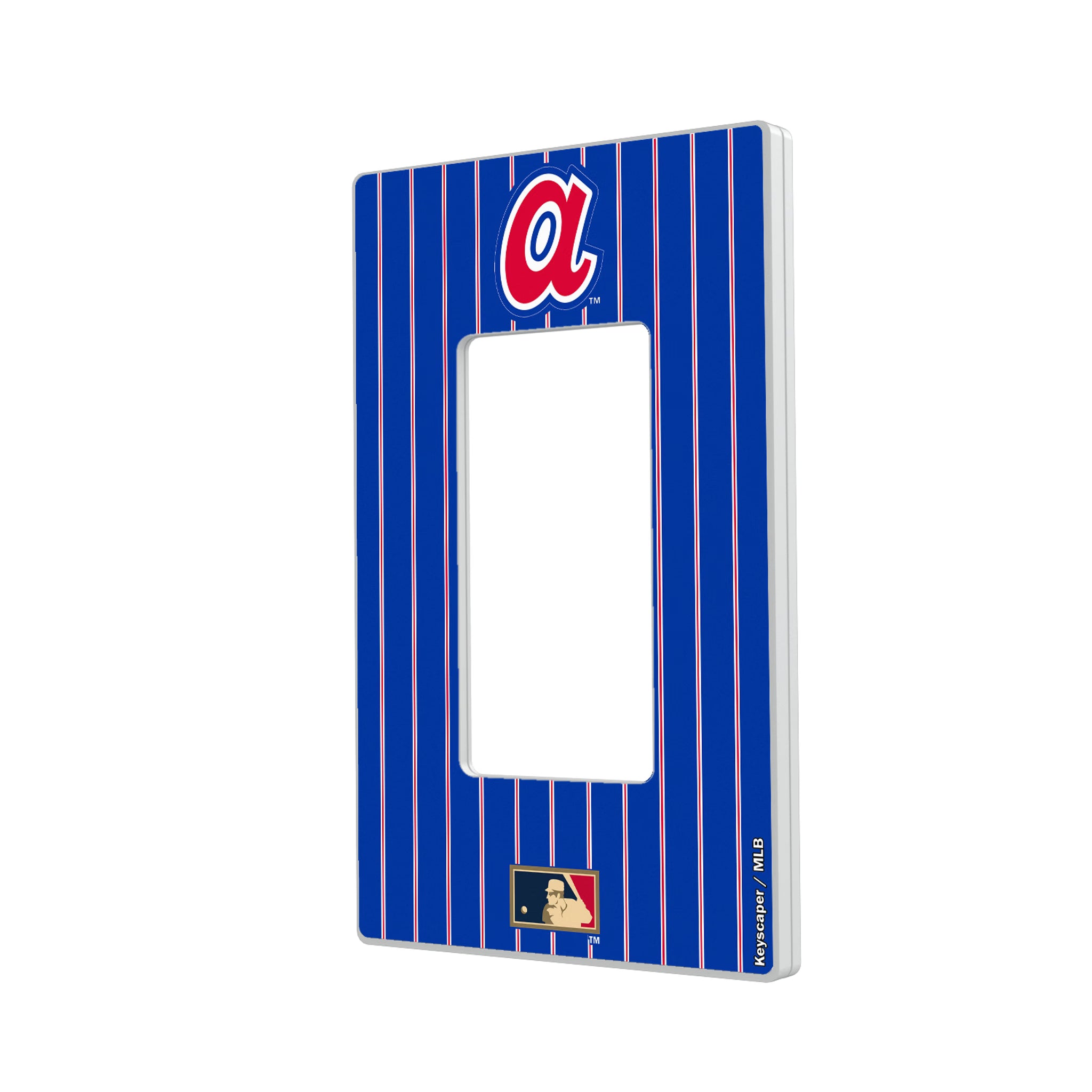 Atlanta Braves 1972-1980 - Cooperstown Collection Pinstripe Hidden-Screw Light Switch Plate#Style_Single Rocker