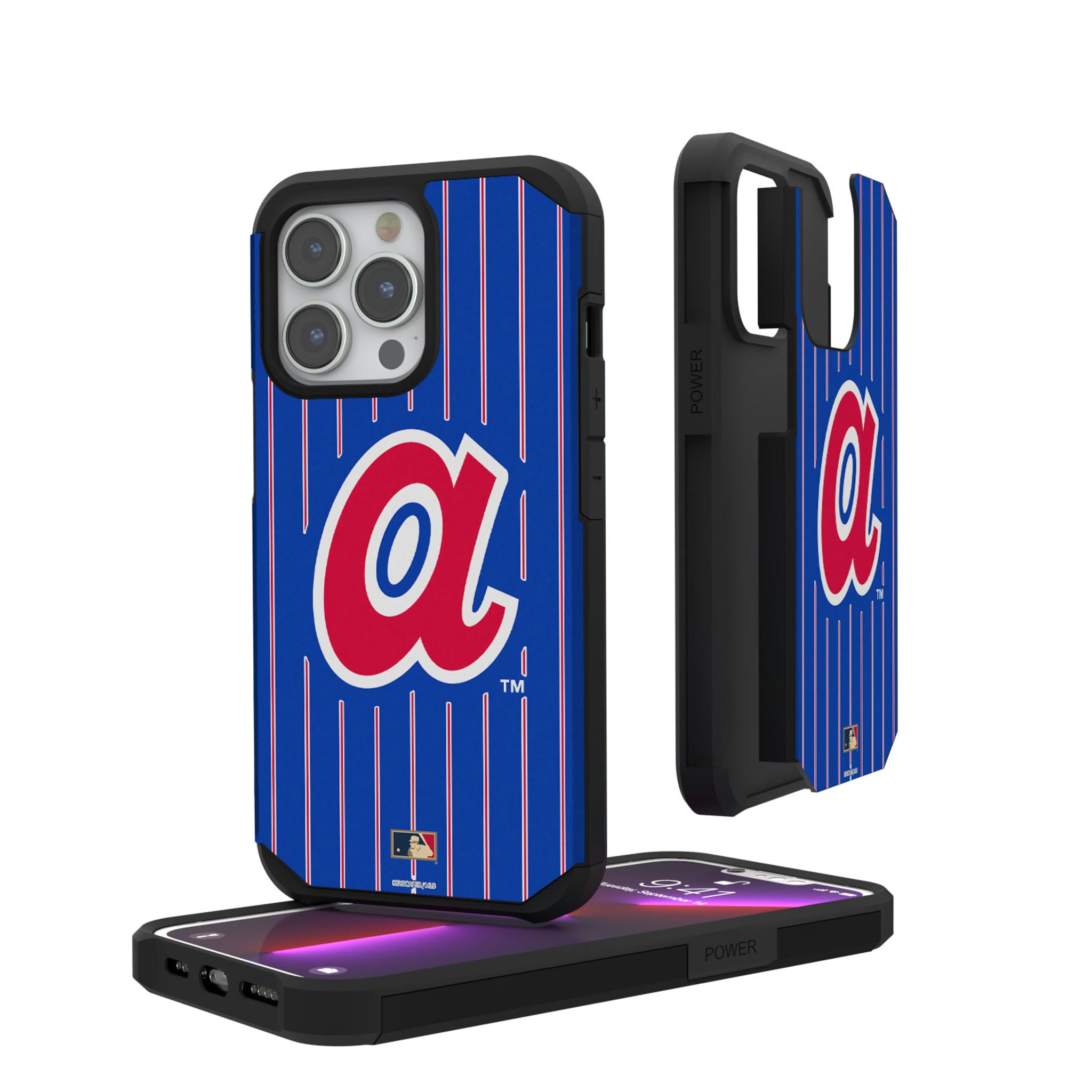 Atlanta Braves 1972-1980 - Cooperstown Collection Pinstripe iPhone Rugged Phone Case for Apple iPhone