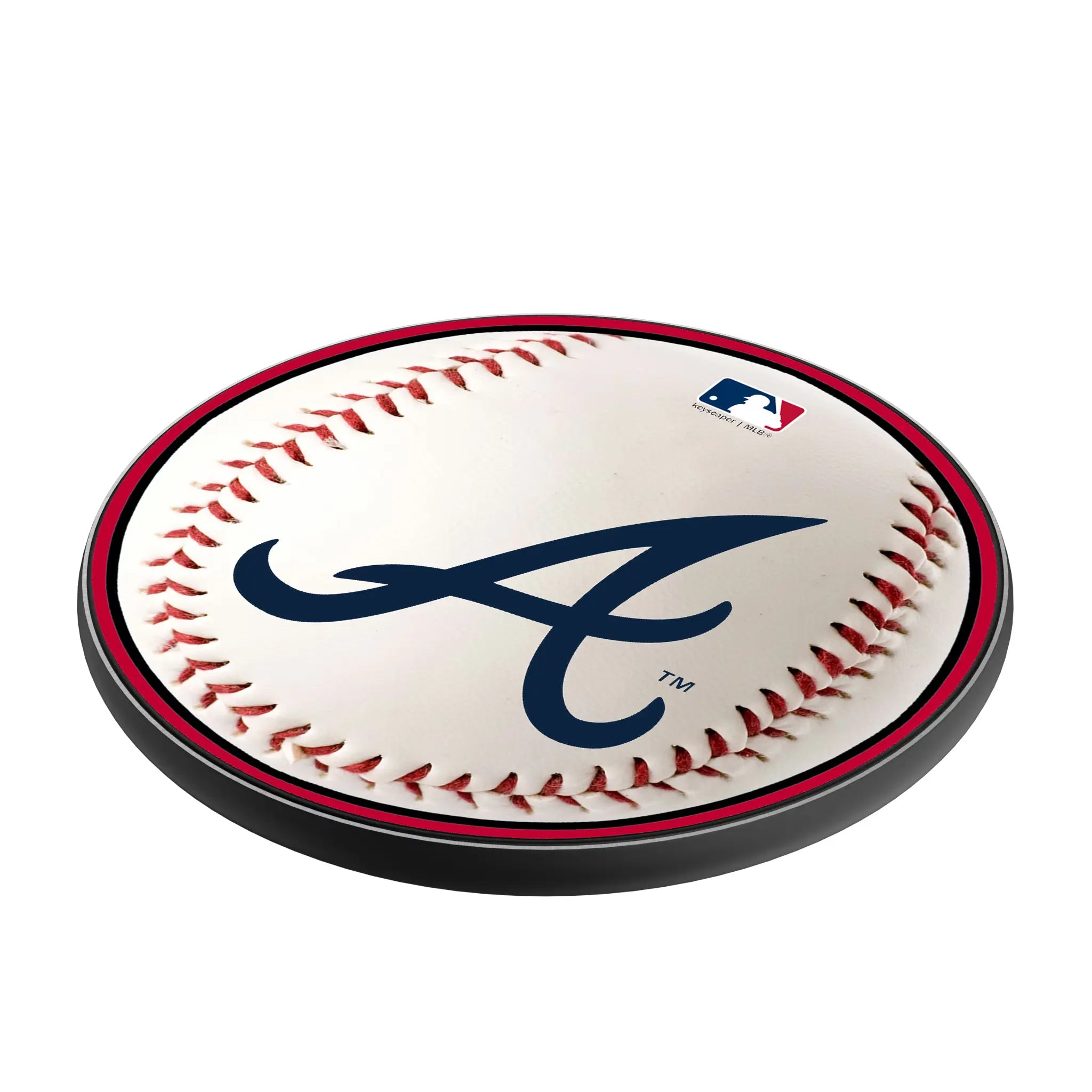 Atlanta Braves Baseball 15-Watt Wireless Charger - Isometric View