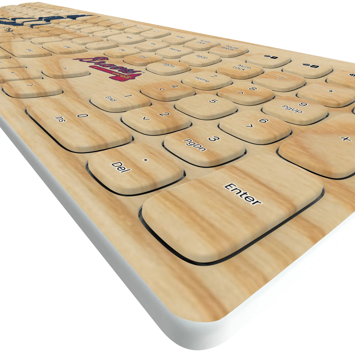 Atlanta Braves Baseball Bat KKB605 Curved Wireless Keyboard - Detail