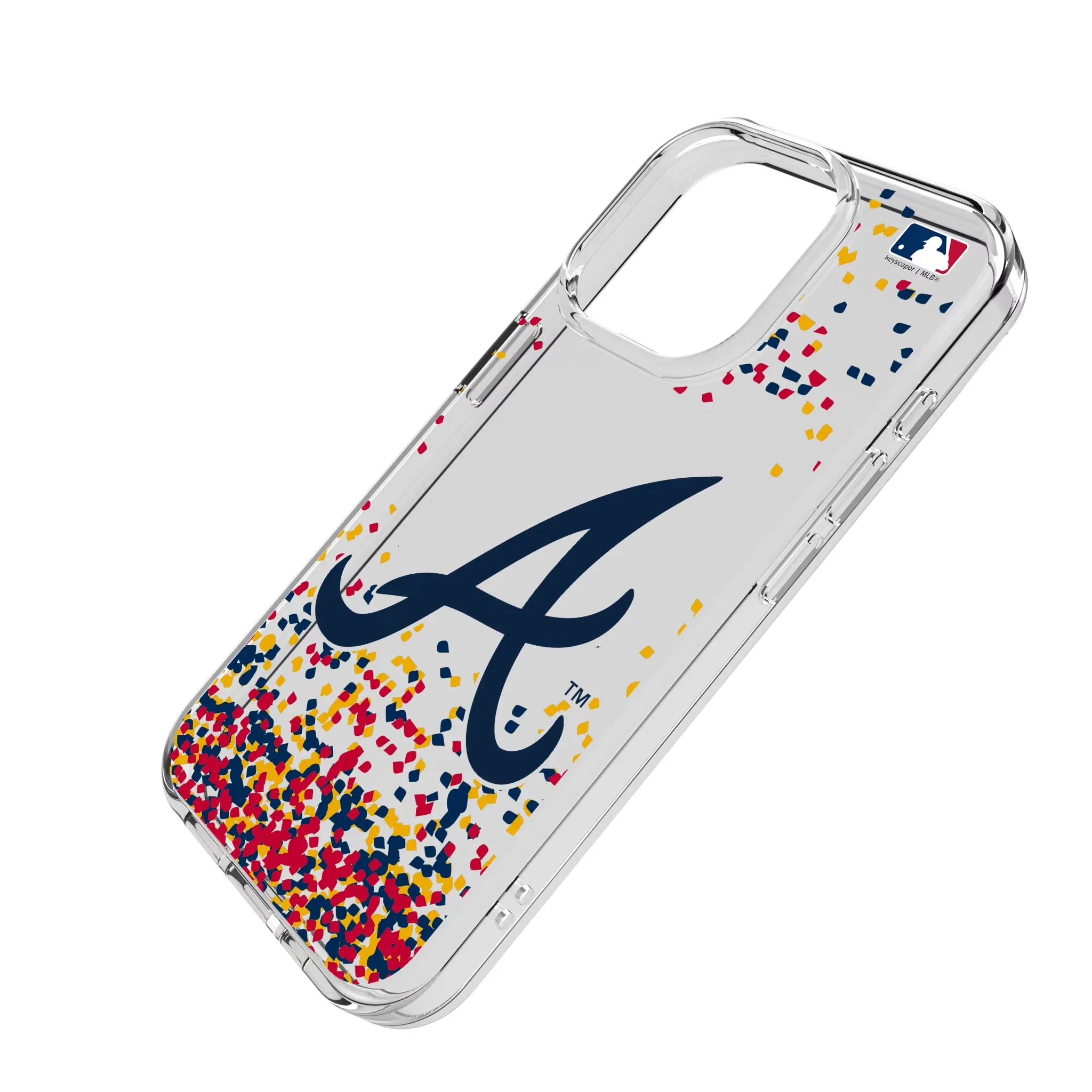 Atlanta Braves Confetti iPhone Clear Phone Case for Apple iPhone - Isometric View