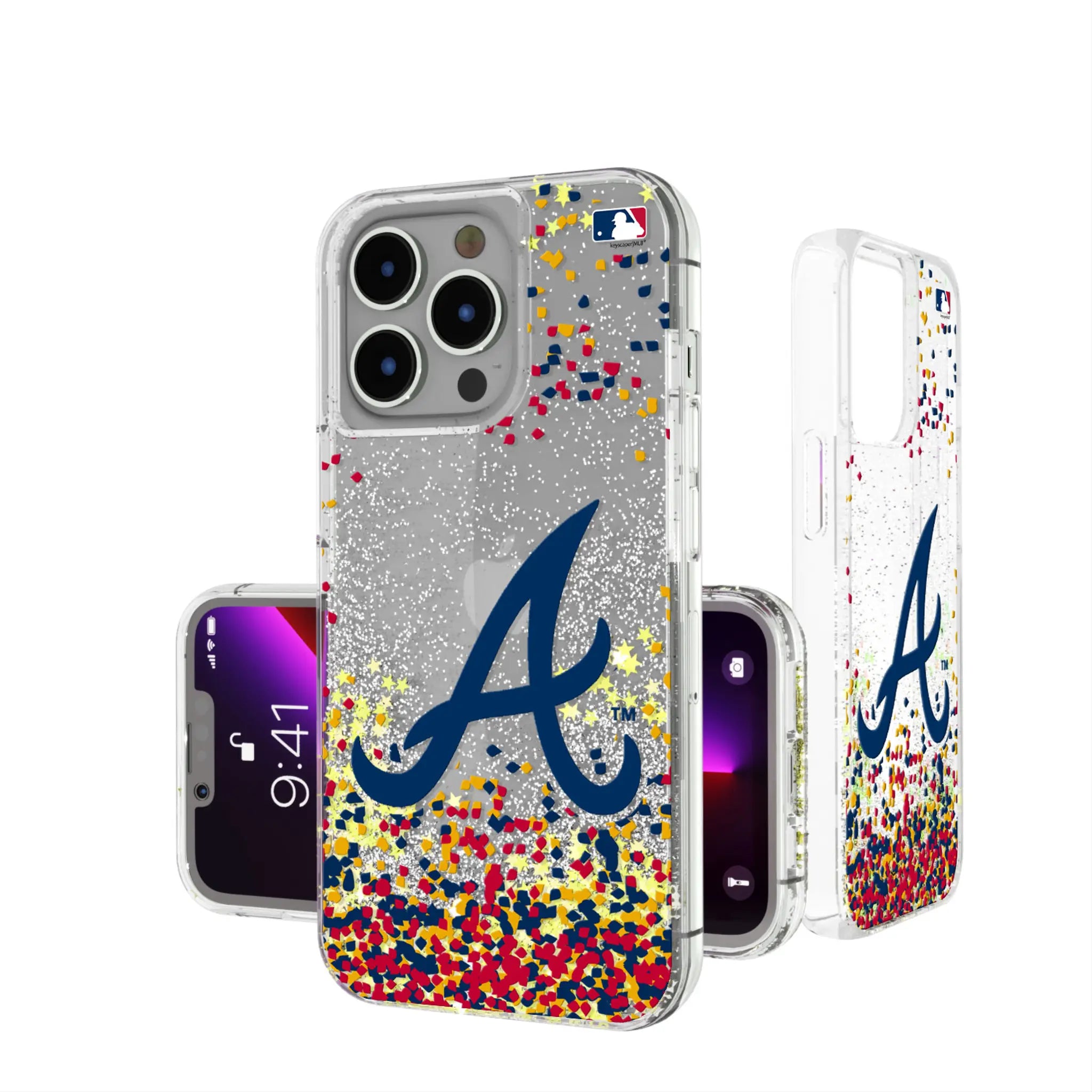 Atlanta Braves Confetti iPhone Glitter Phone Case for Apple iPhone
