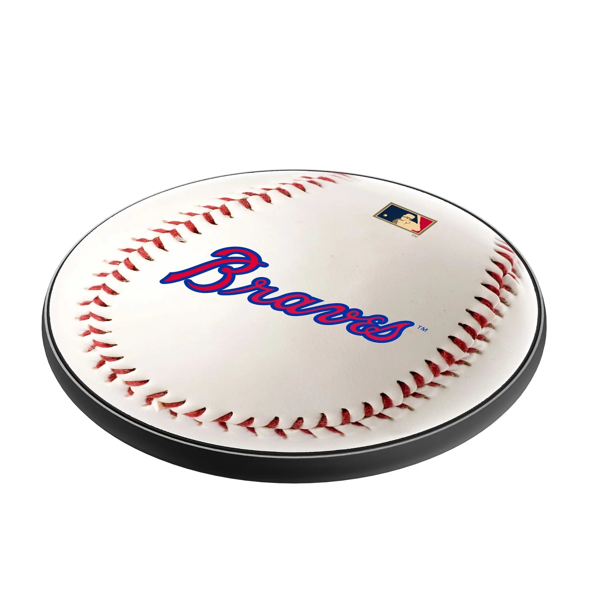 Atlanta Braves Home 2012 - Cooperstown Collection Baseball 15-Watt Wireless Charger - Isometric View