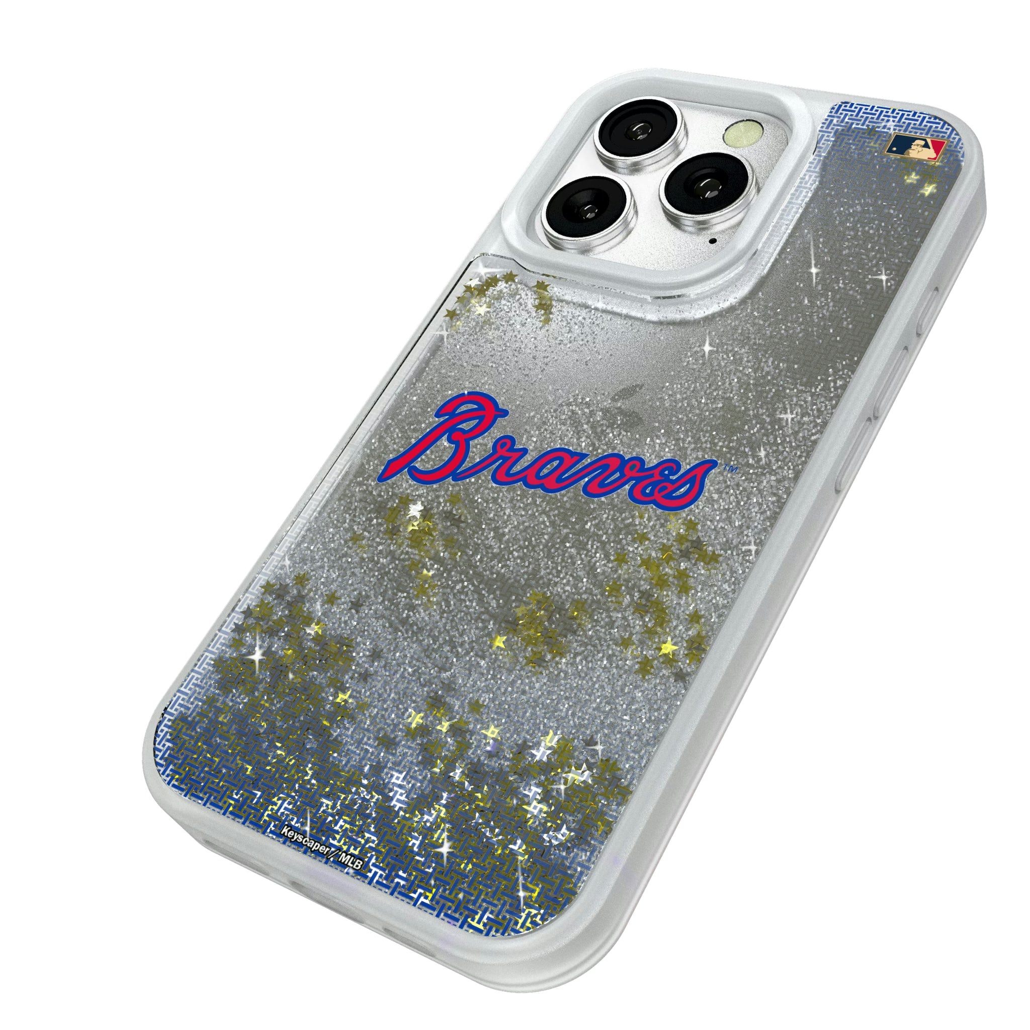 Atlanta Braves Home 2012 - Cooperstown Collection Linen iPhone Glitter Phone Case for Apple iPhone - Isometric View#Device_iPhone 16 Pro