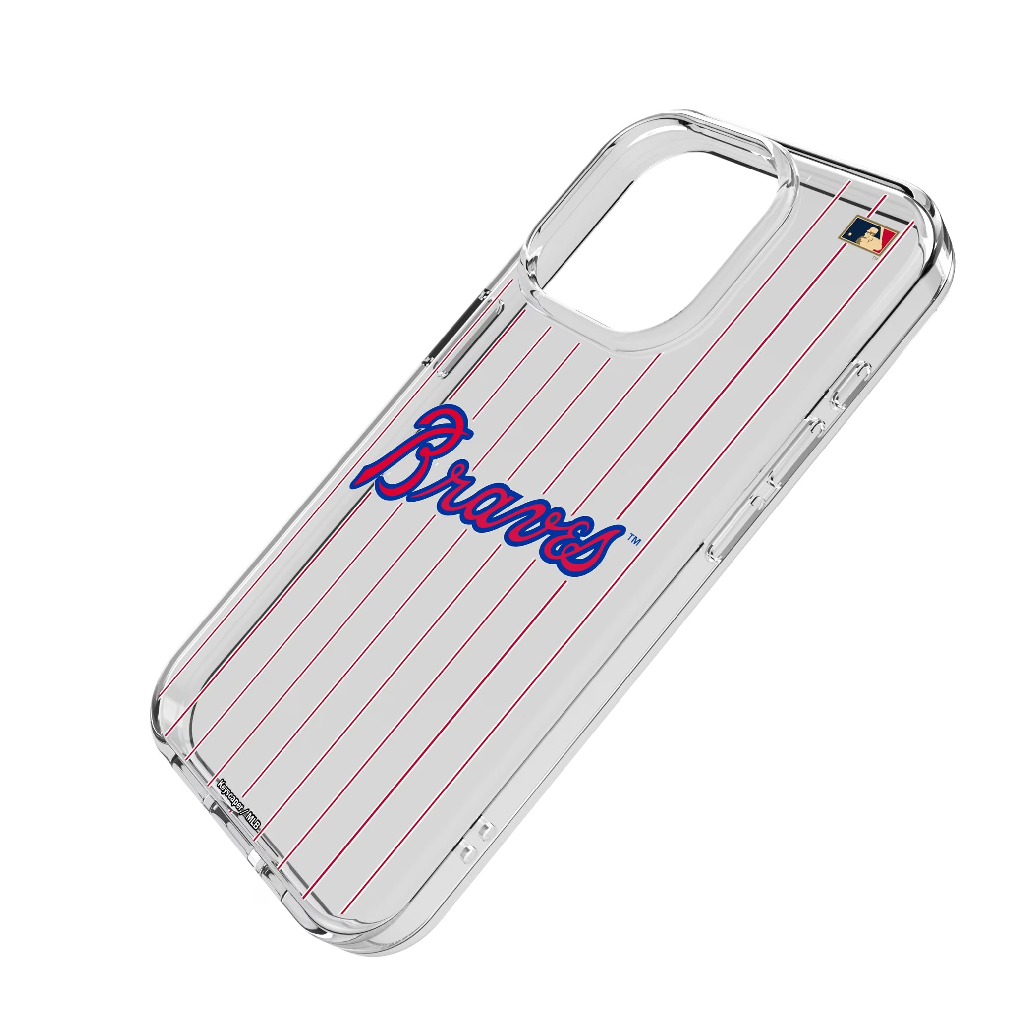 Atlanta Braves Home 2012 - Cooperstown Collection Pinstripe iPhone Clear Phone Case for Apple iPhone - Isometric View