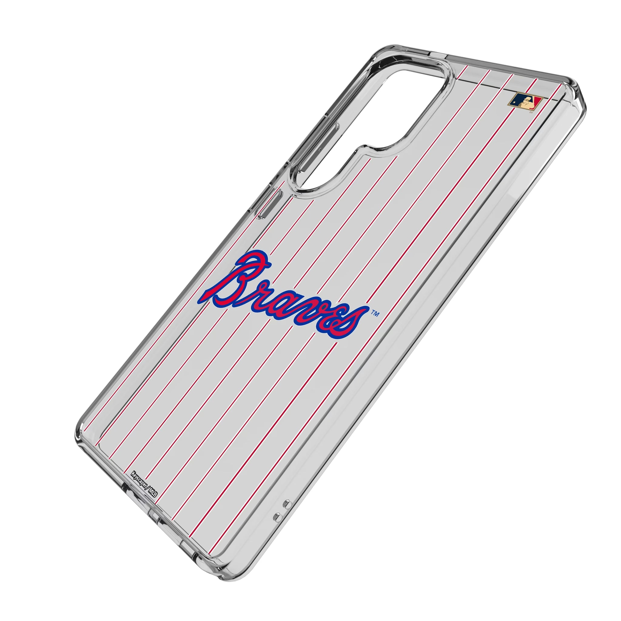 Atlanta Braves Home 2012 - Cooperstown Collection Pinstripe Galaxy Clear Phone Case for Samsung Galaxy - Isometric View