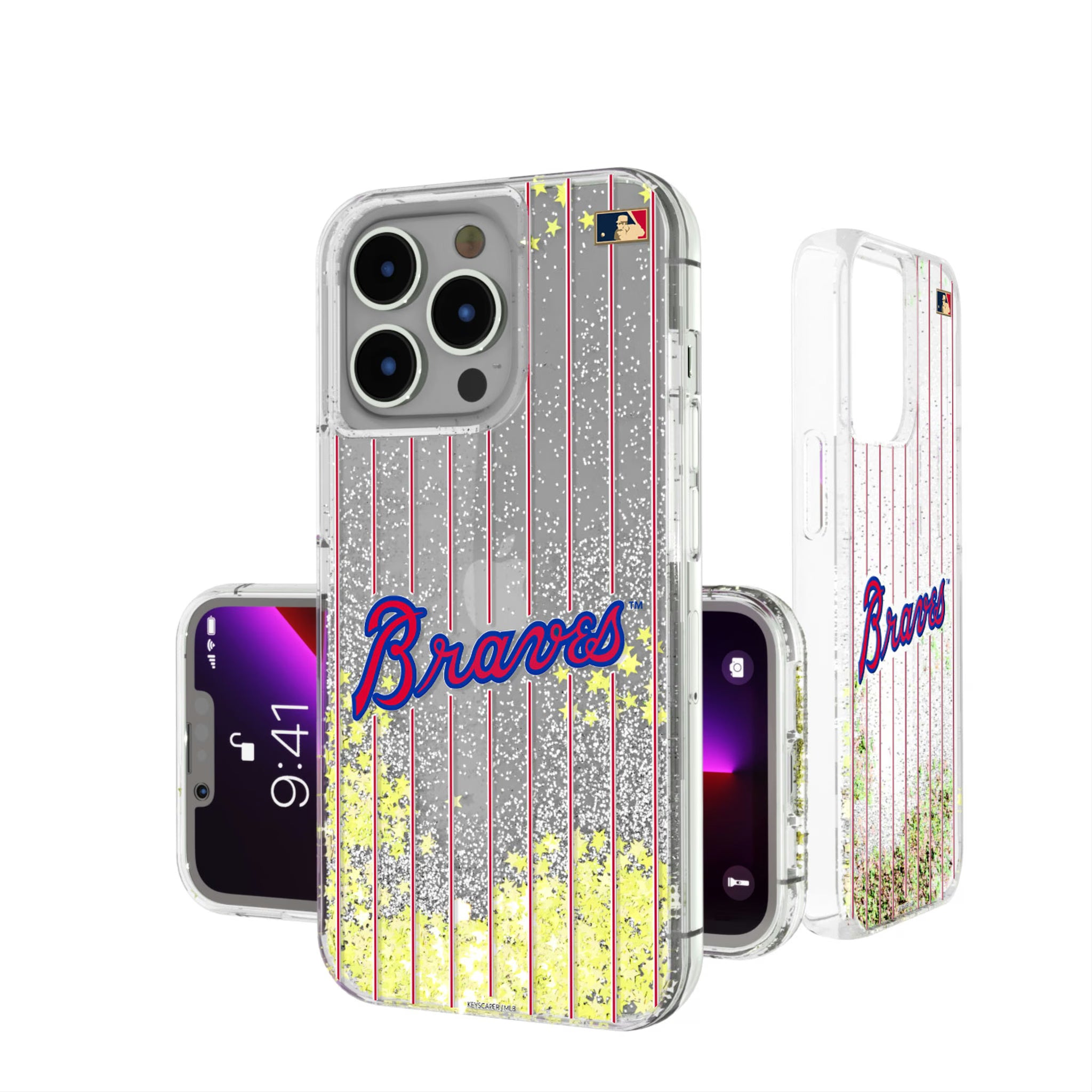 Atlanta Braves Home 2012 - Cooperstown Collection Pinstripe iPhone Glitter Phone Case for Apple iPhone