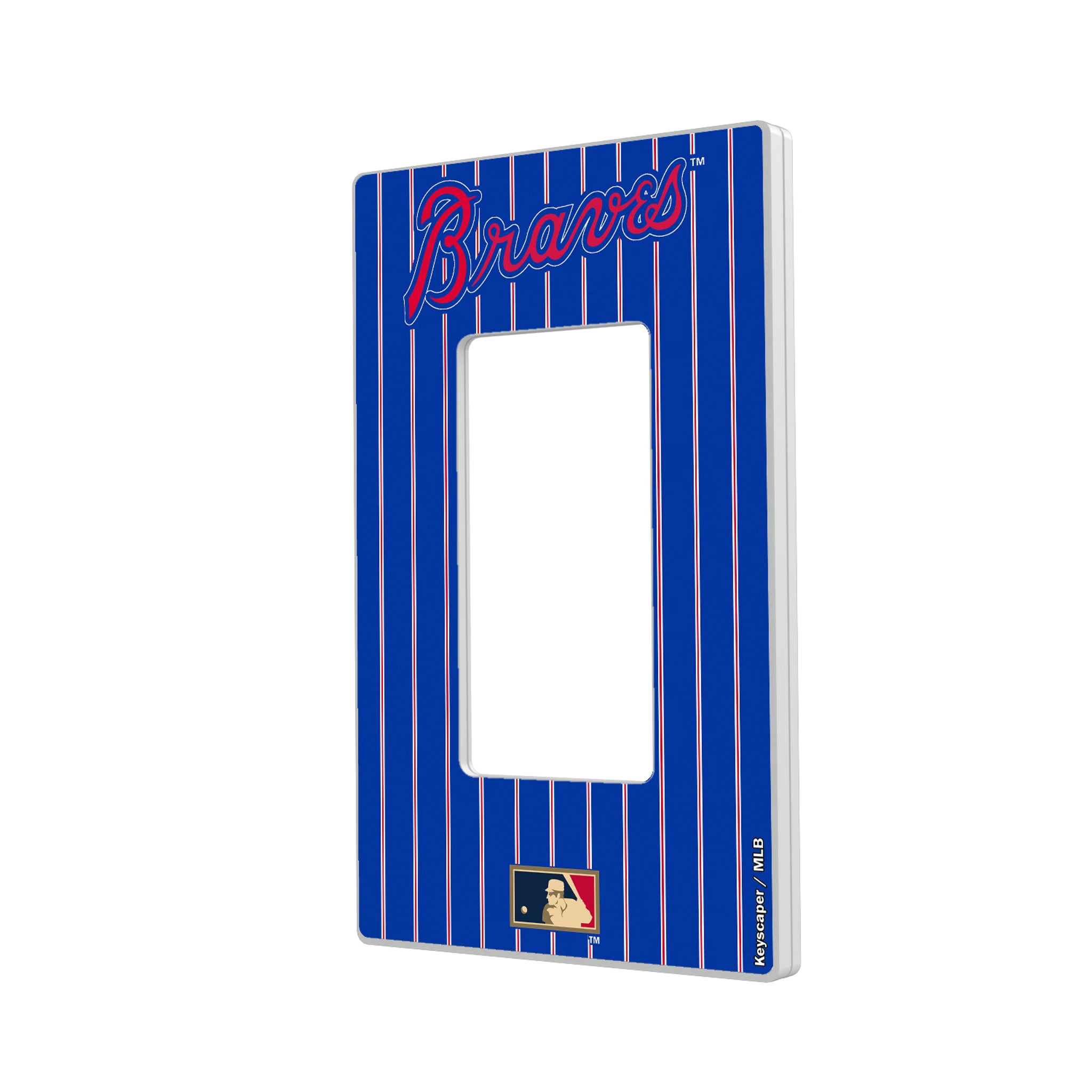 Atlanta Braves Home 2012 - Cooperstown Collection Pinstripe Hidden-Screw Light Switch Plate#Style_Single Rocker