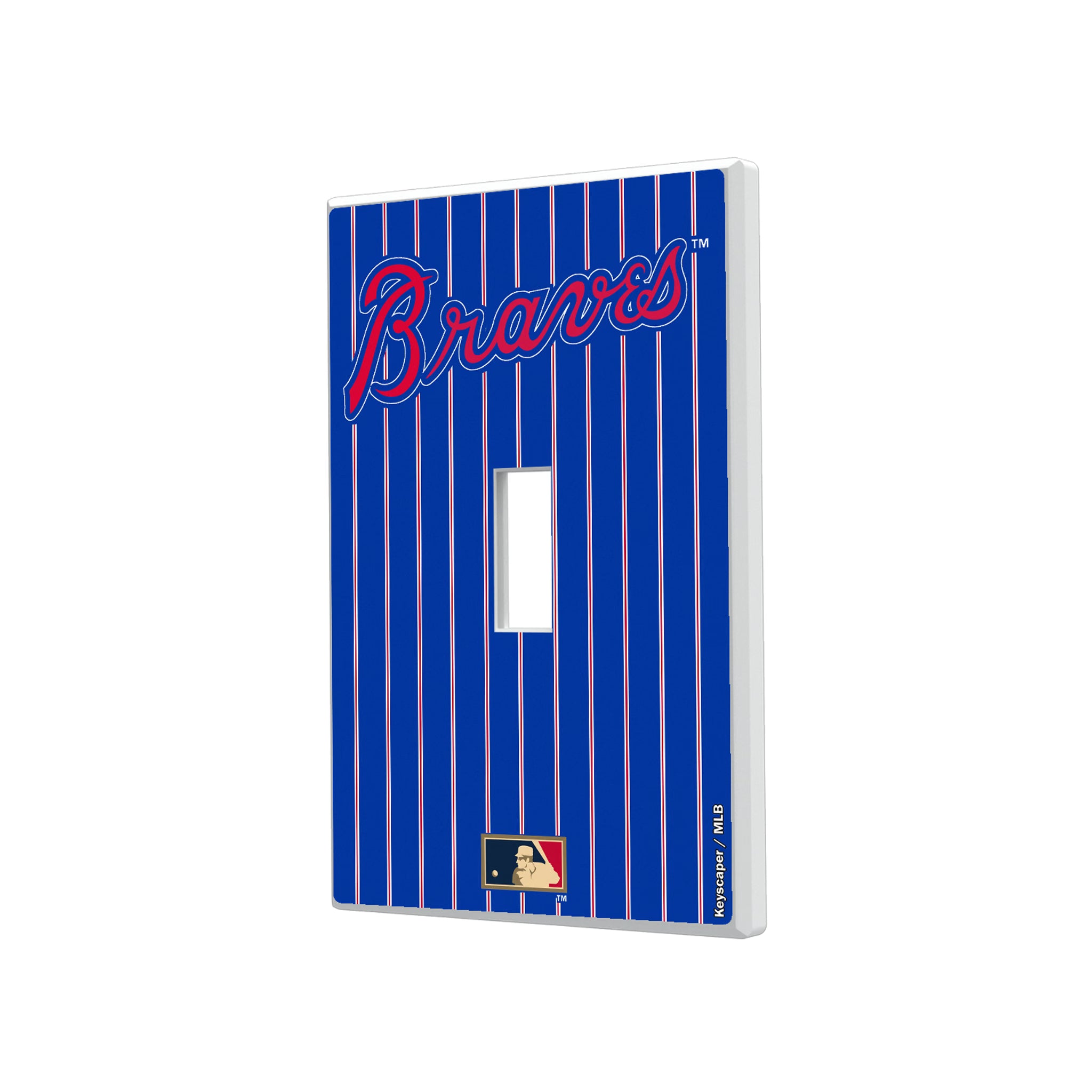 Atlanta Braves Home 2012 - Cooperstown Collection Pinstripe Hidden-Screw Light Switch Plate#Style_Single Toggle
