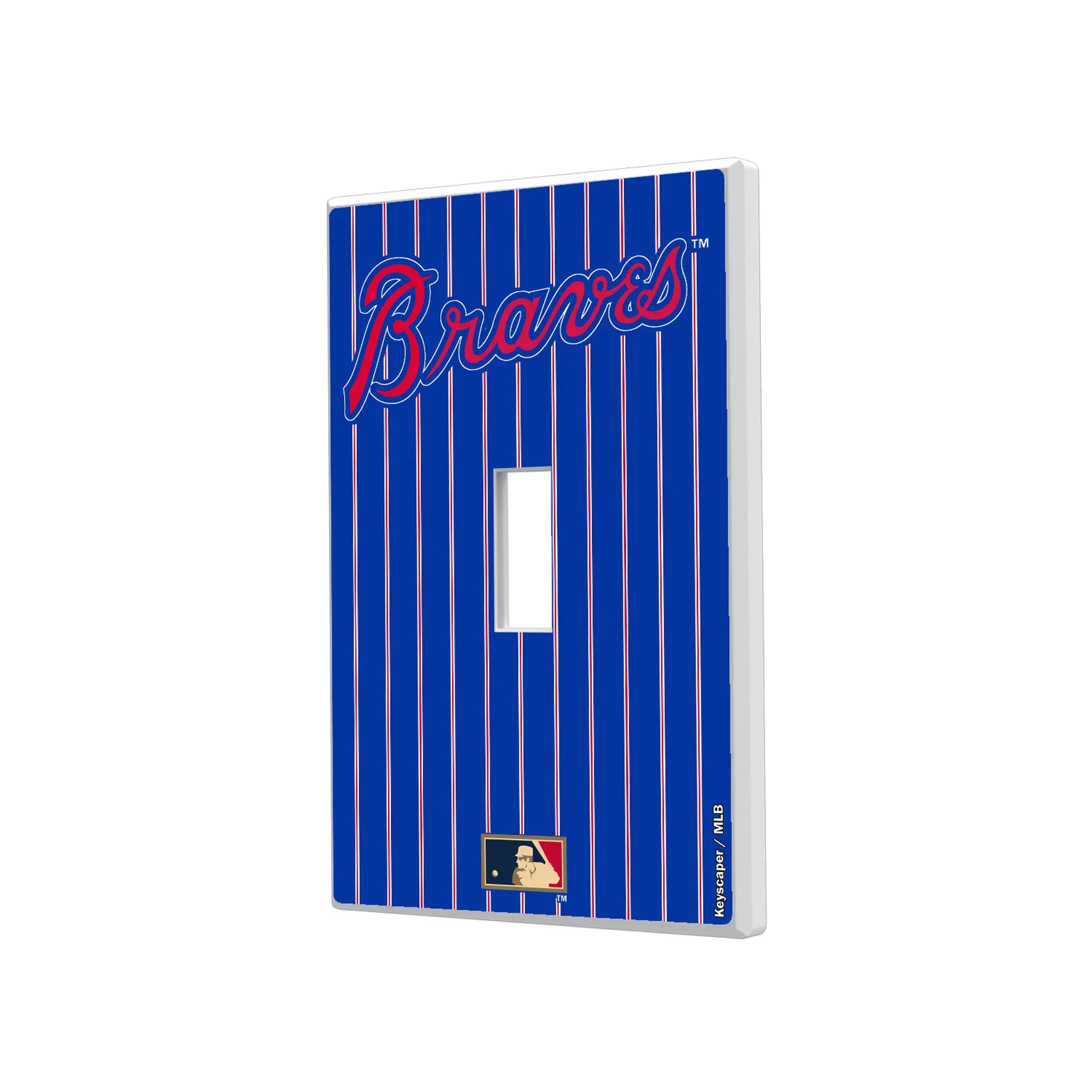 Atlanta Braves Home 2012 - Cooperstown Collection Pinstripe Hidden-Screw Light Switch Plate#Style_Single Toggle