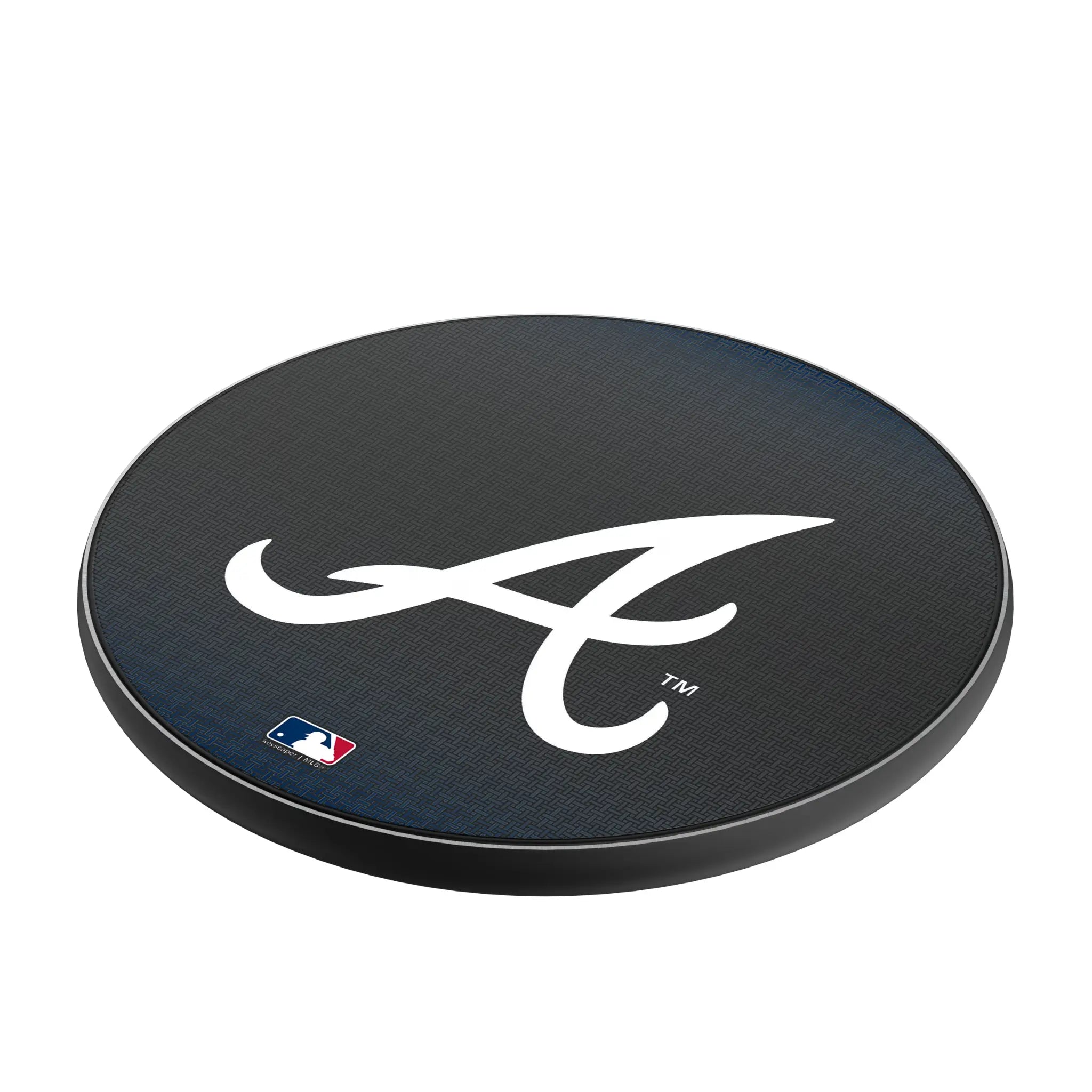 Atlanta Braves Linen 15-Watt Wireless Charger - Isometric View