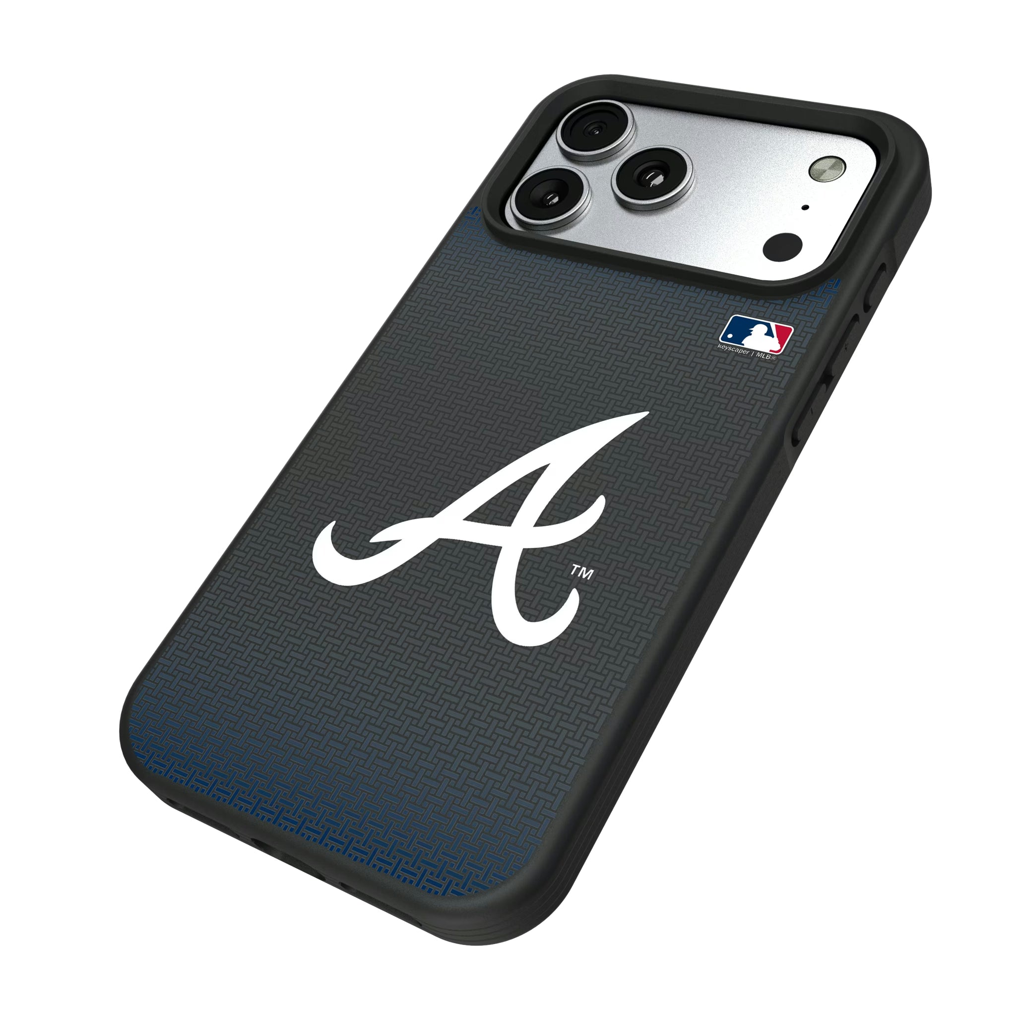 Atlanta Braves Linen iPhone Bump Phone Case for Apple iPhone - Isometric View#Device_iPhone 17 Pro Max