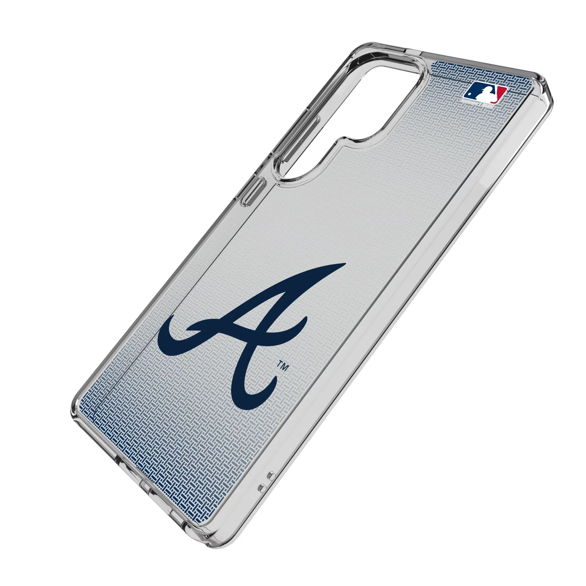 Atlanta Braves Linen Galaxy Clear Phone Case for Samsung Galaxy - Isometric View#Device_Galaxy S25 Ultra