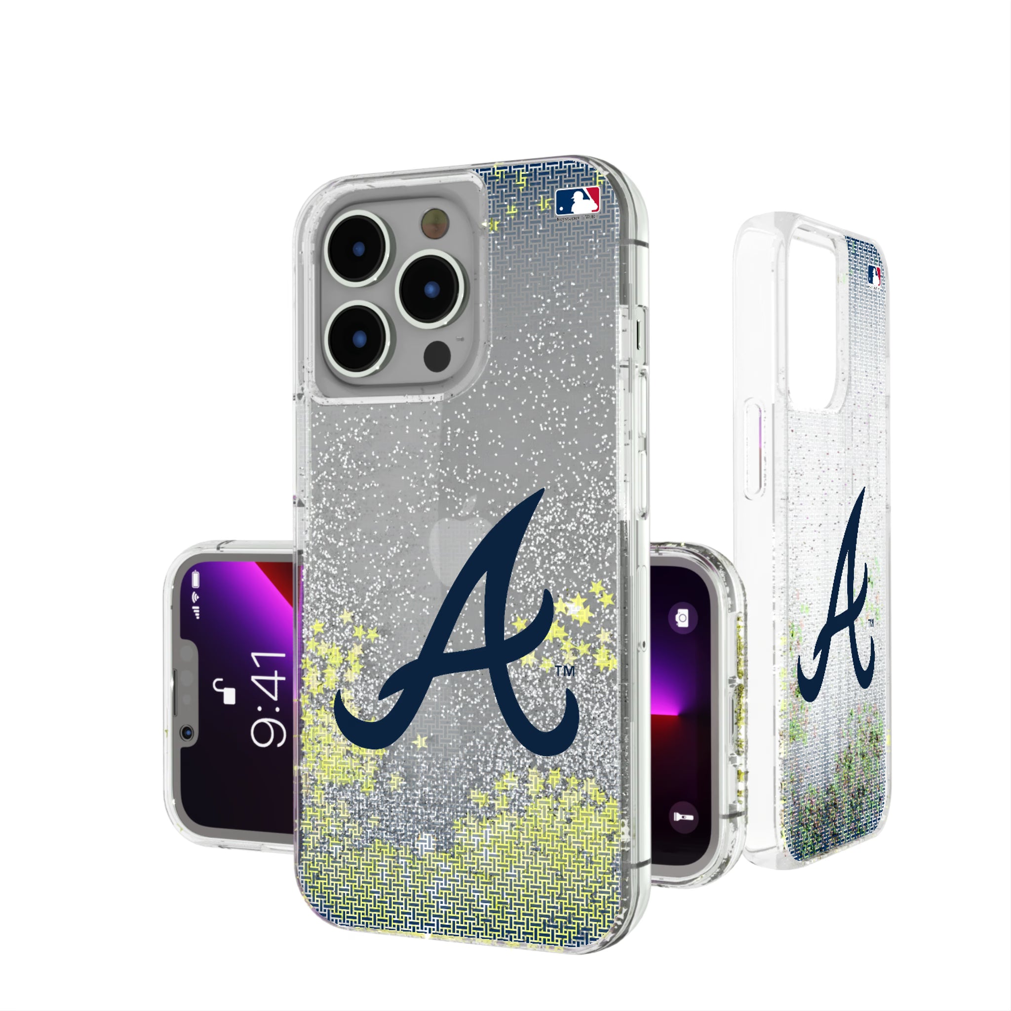 Atlanta Braves Linen iPhone Glitter Phone Case for Apple iPhone