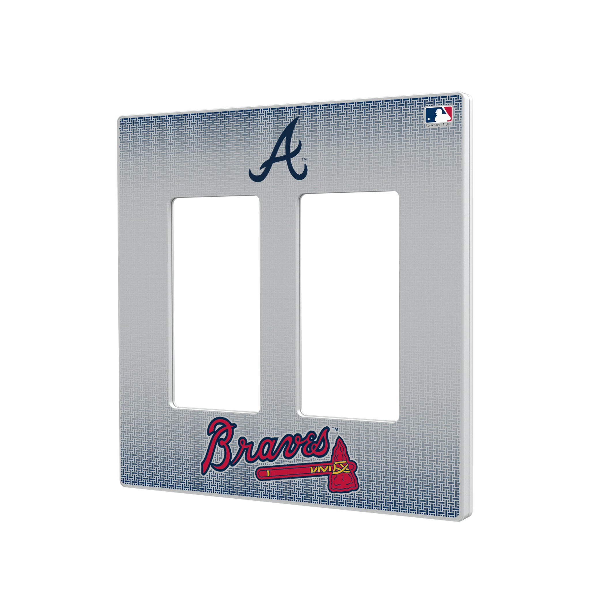 Atlanta Braves Linen Hidden-Screw Light Switch Plate#Style_Double Rocker